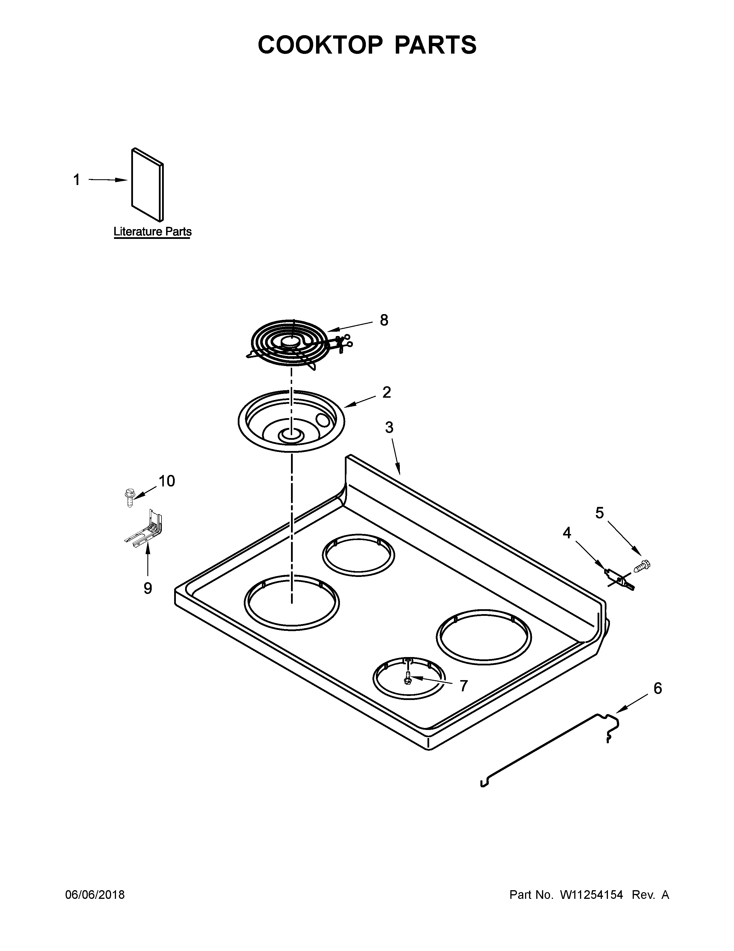 Whirlpool YWFC150M0EW2 cooktop parts diagram