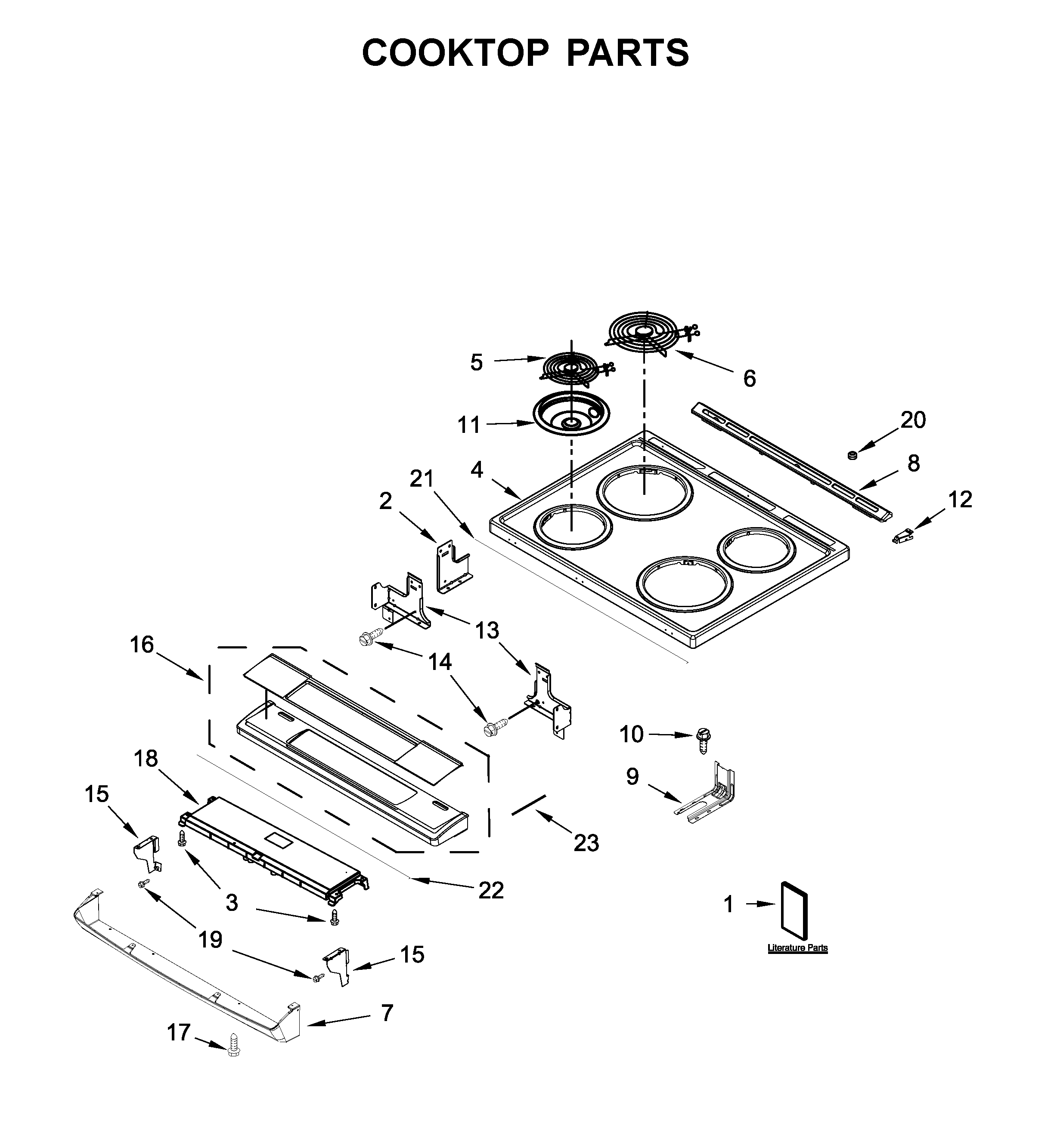 Whirlpool WEC310S0FB2 cooktop parts diagram