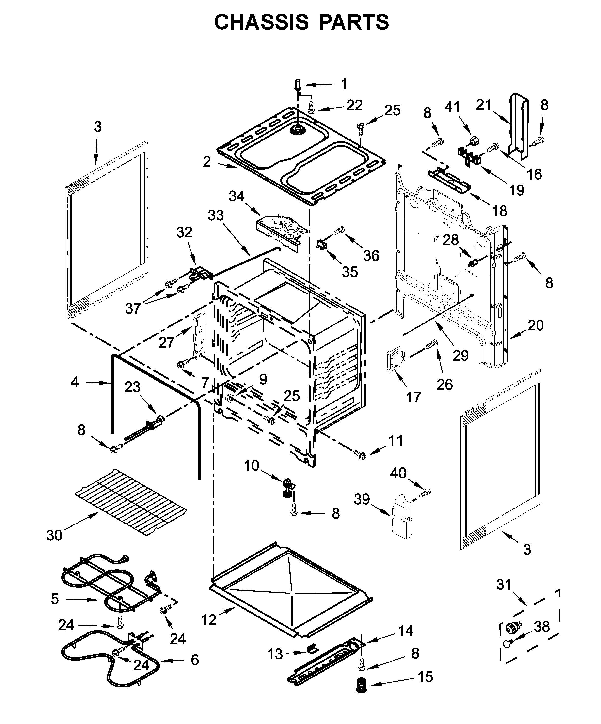 Whirlpool WFC310S0EB2 chassis parts diagram