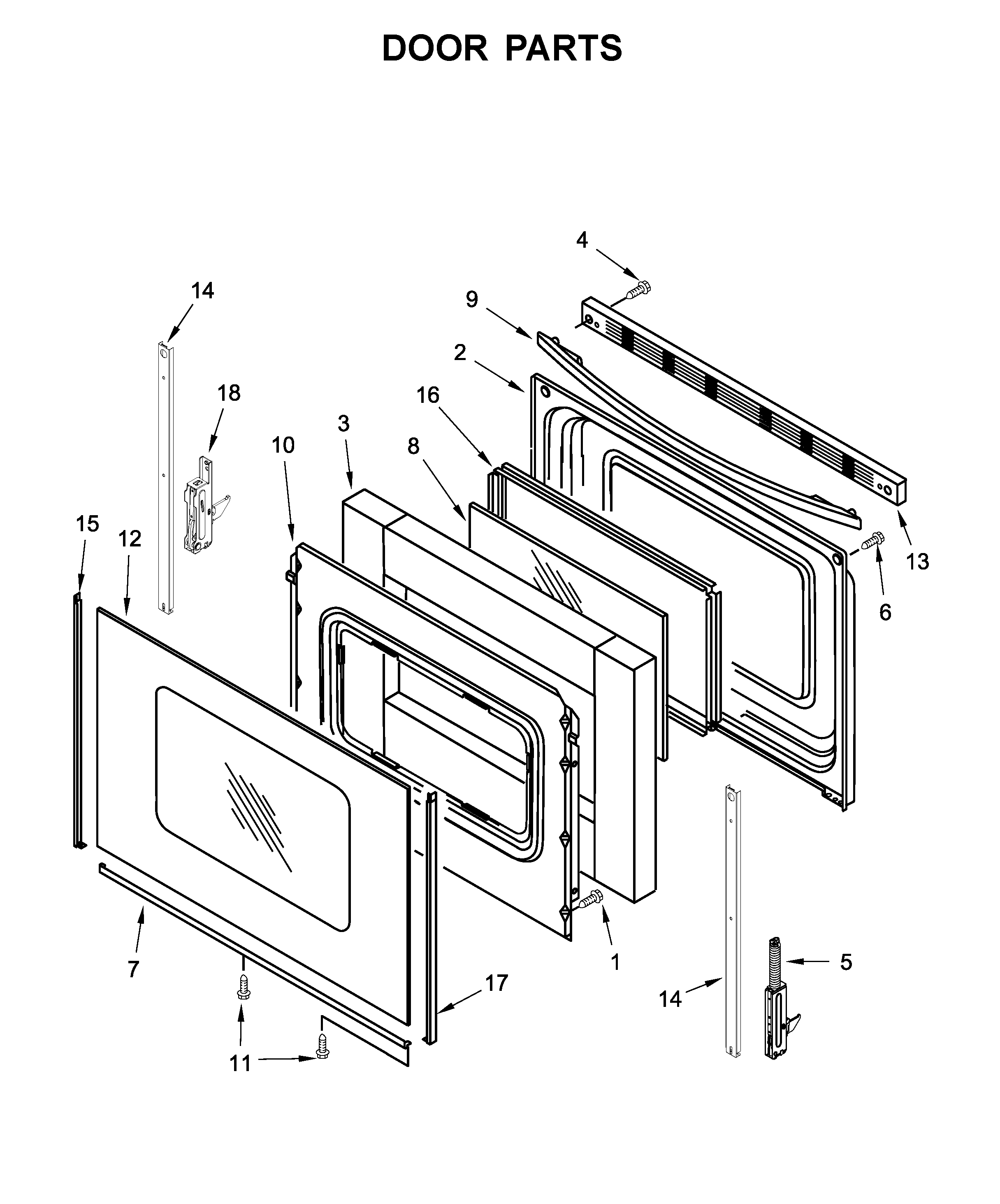 Whirlpool WFC310S0EB2 door parts diagram