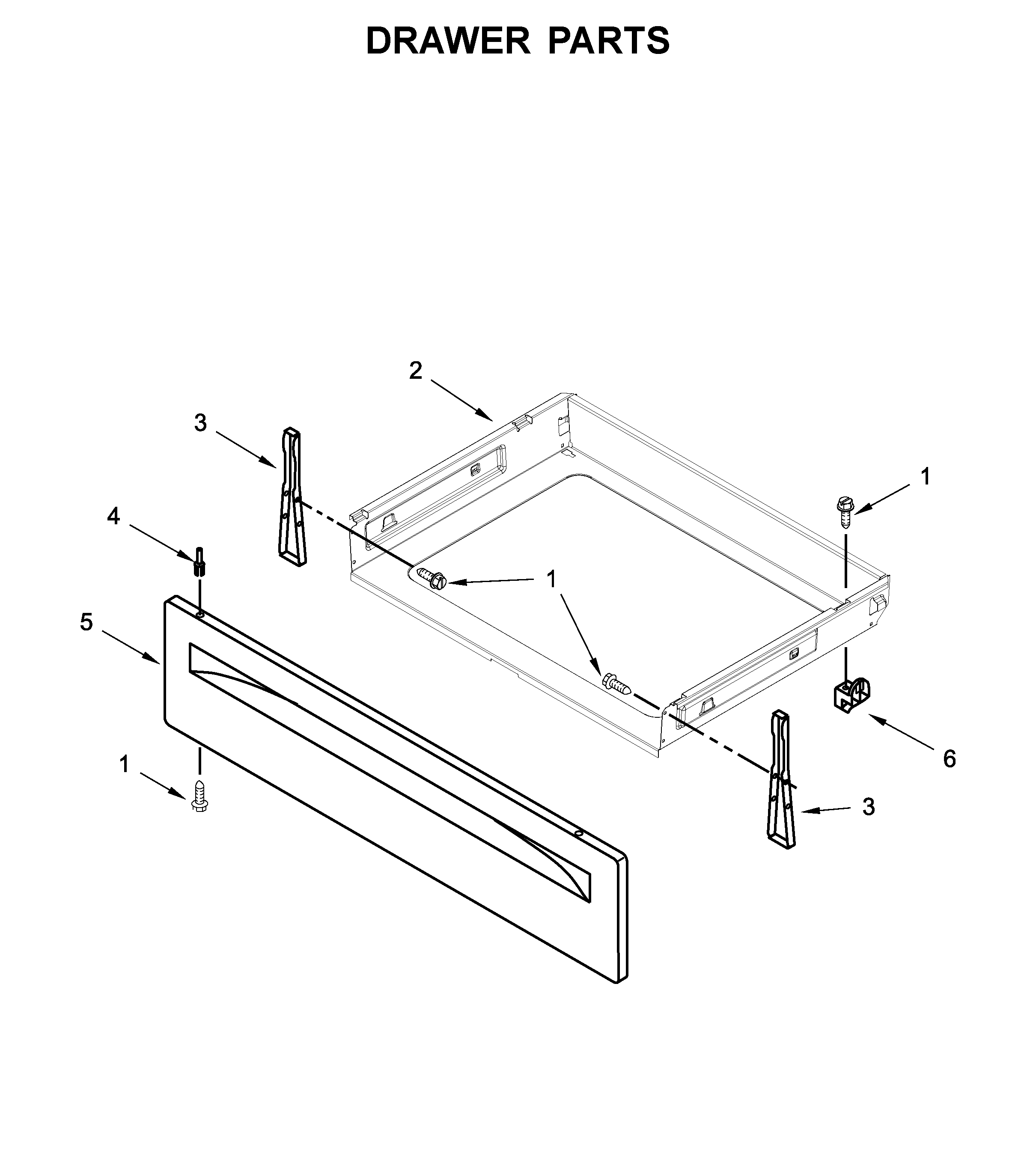 Whirlpool WFC310S0EB2 drawer parts diagram