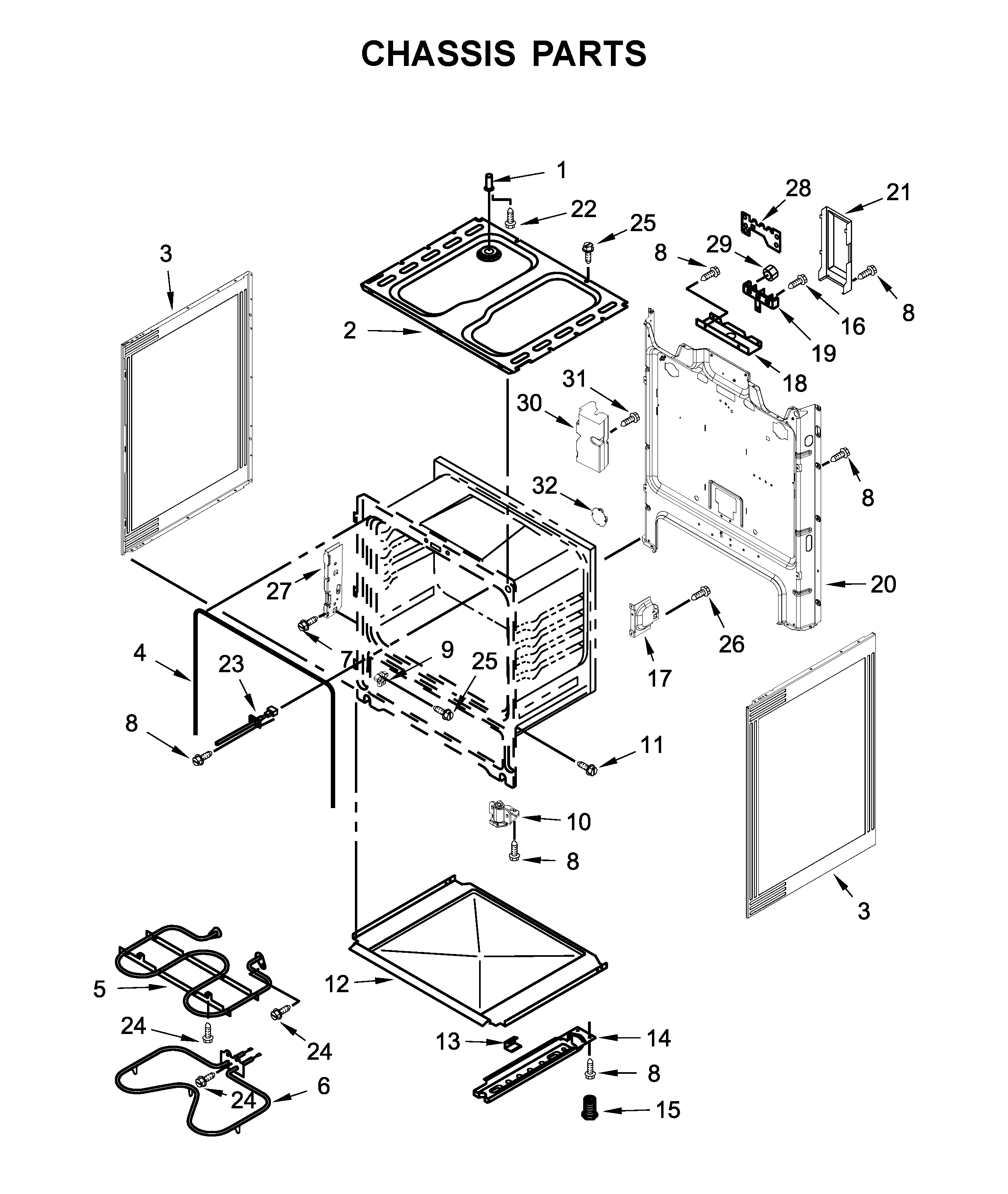 Maytag 4KMER7600AW1 chassis parts diagram