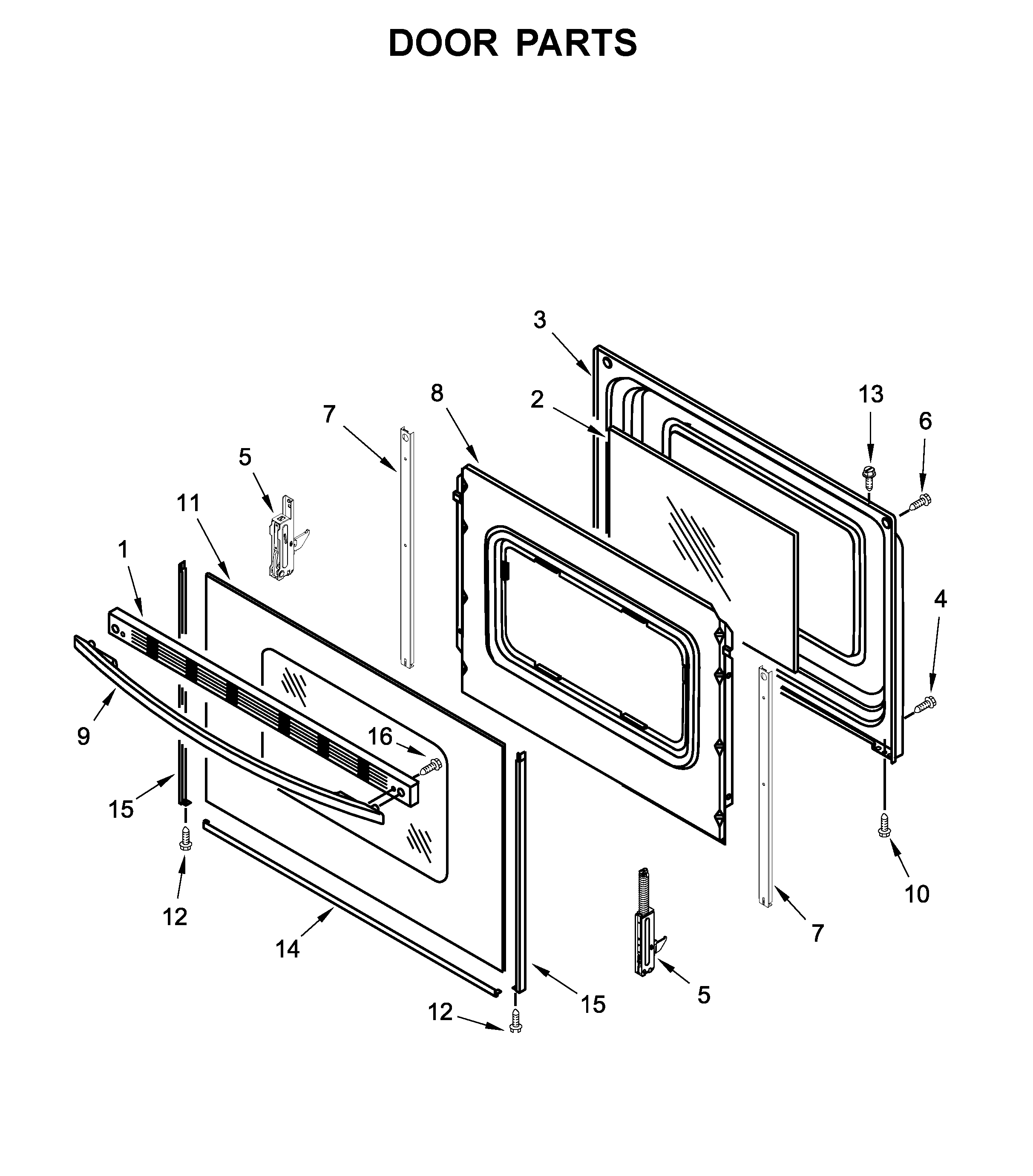 Maytag 4KMER7600AW1 door parts diagram