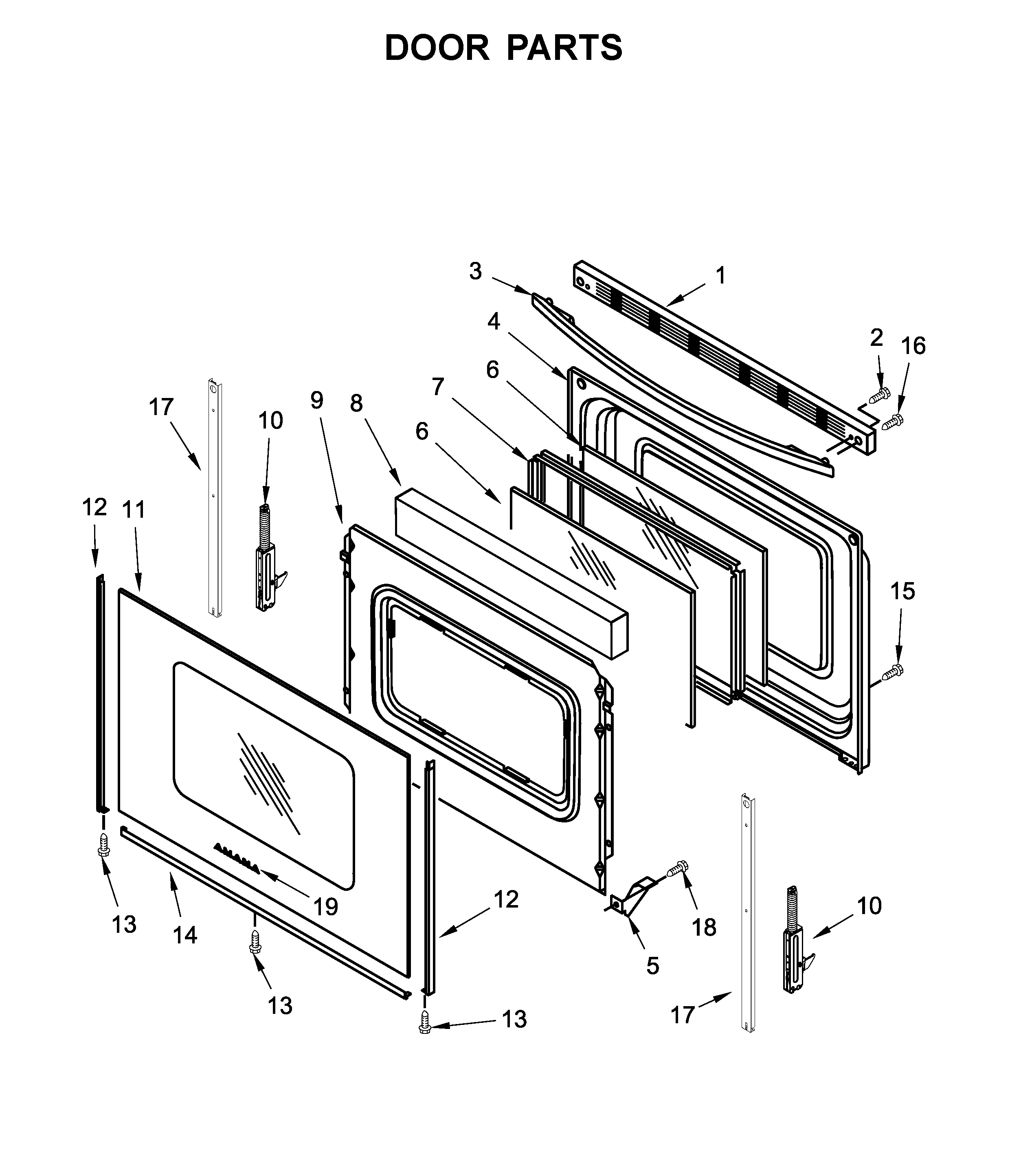 Amana YACR4503SFW2 door parts diagram