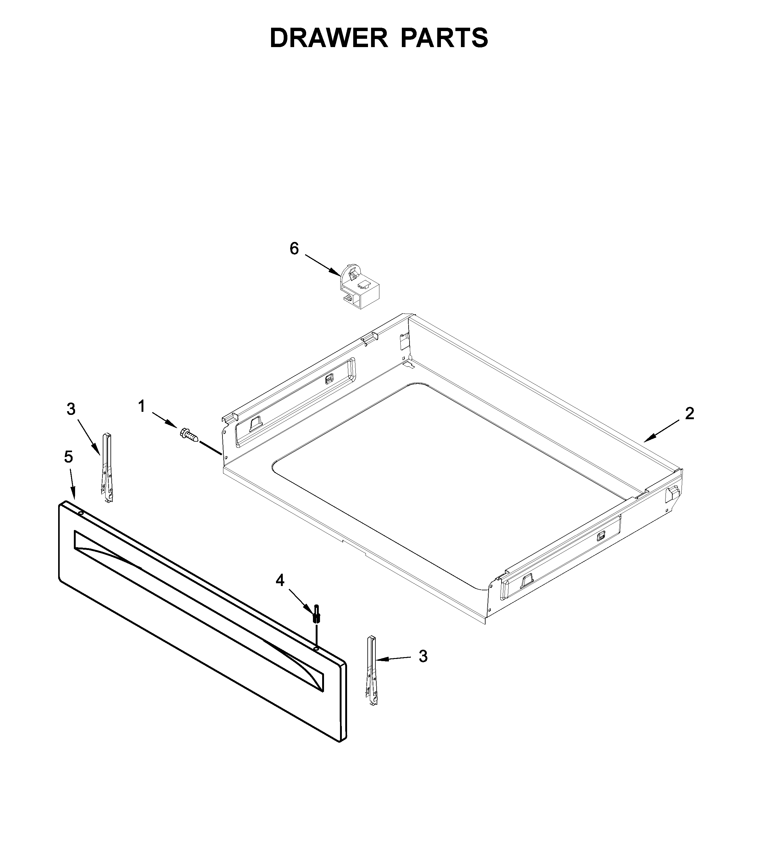 Amana YACR4503SFW2 drawer parts diagram