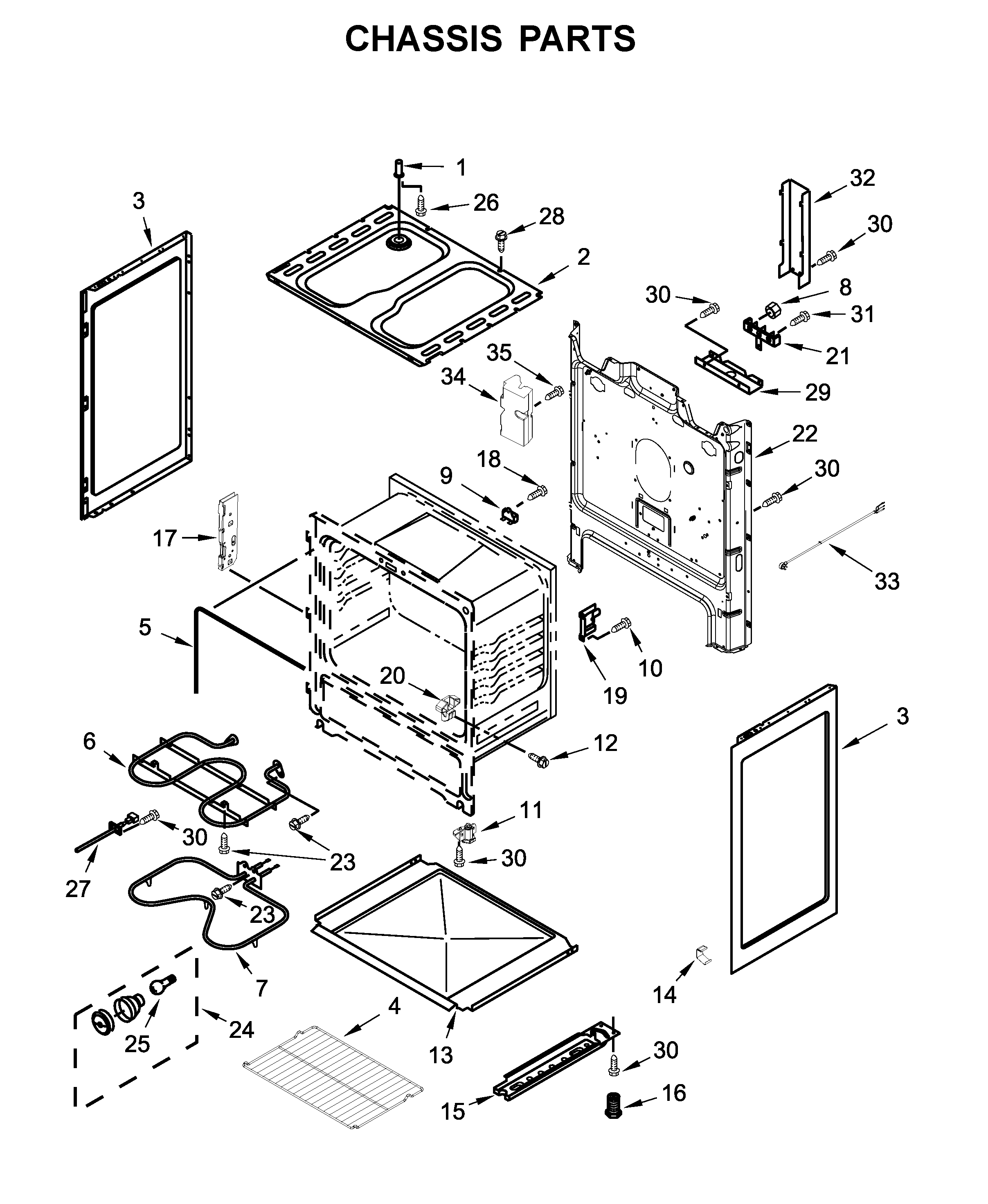 Amana YACR4303MFS2 chassis parts diagram
