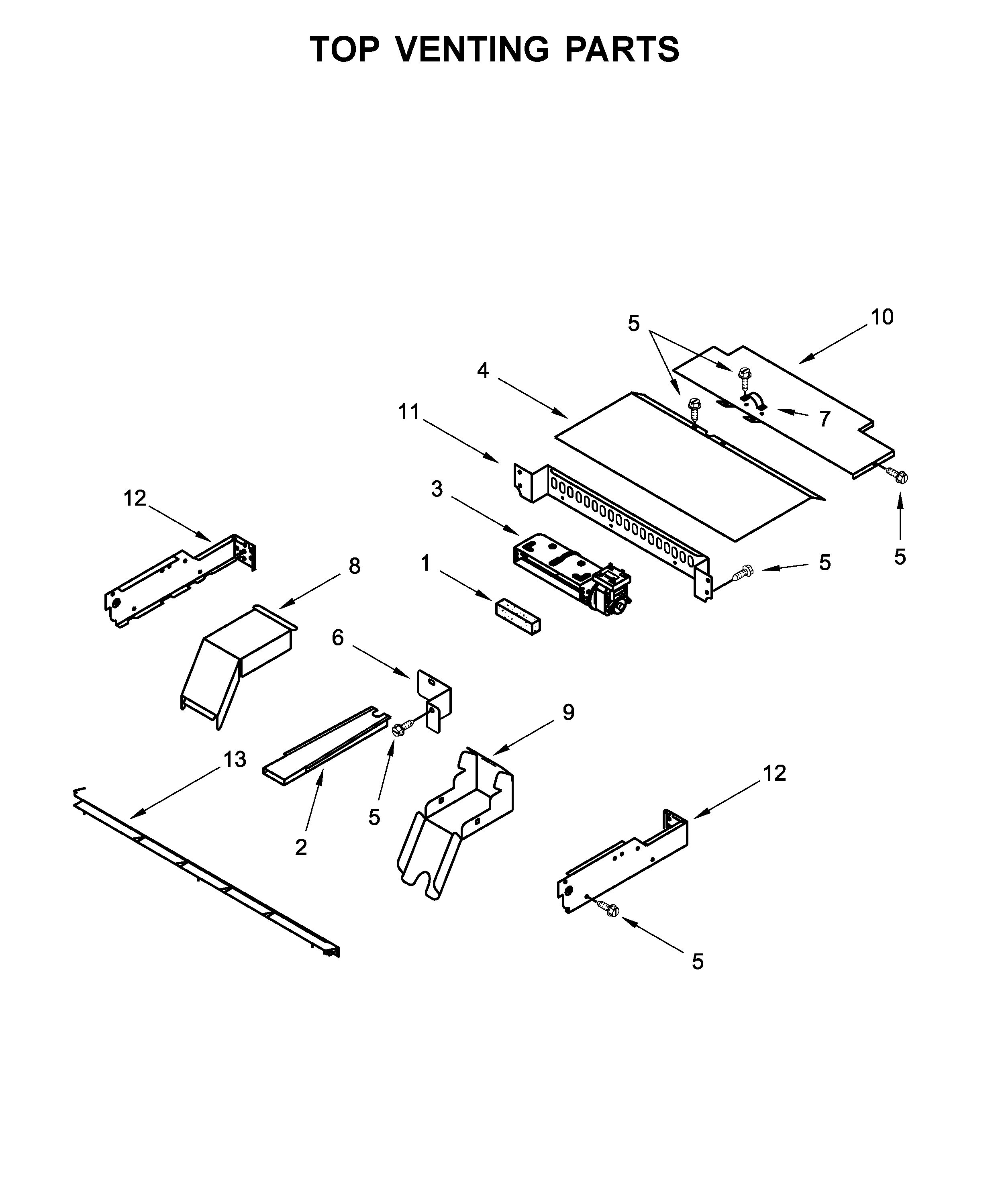 KitchenAid KODC304ESS01 top venting parts diagram