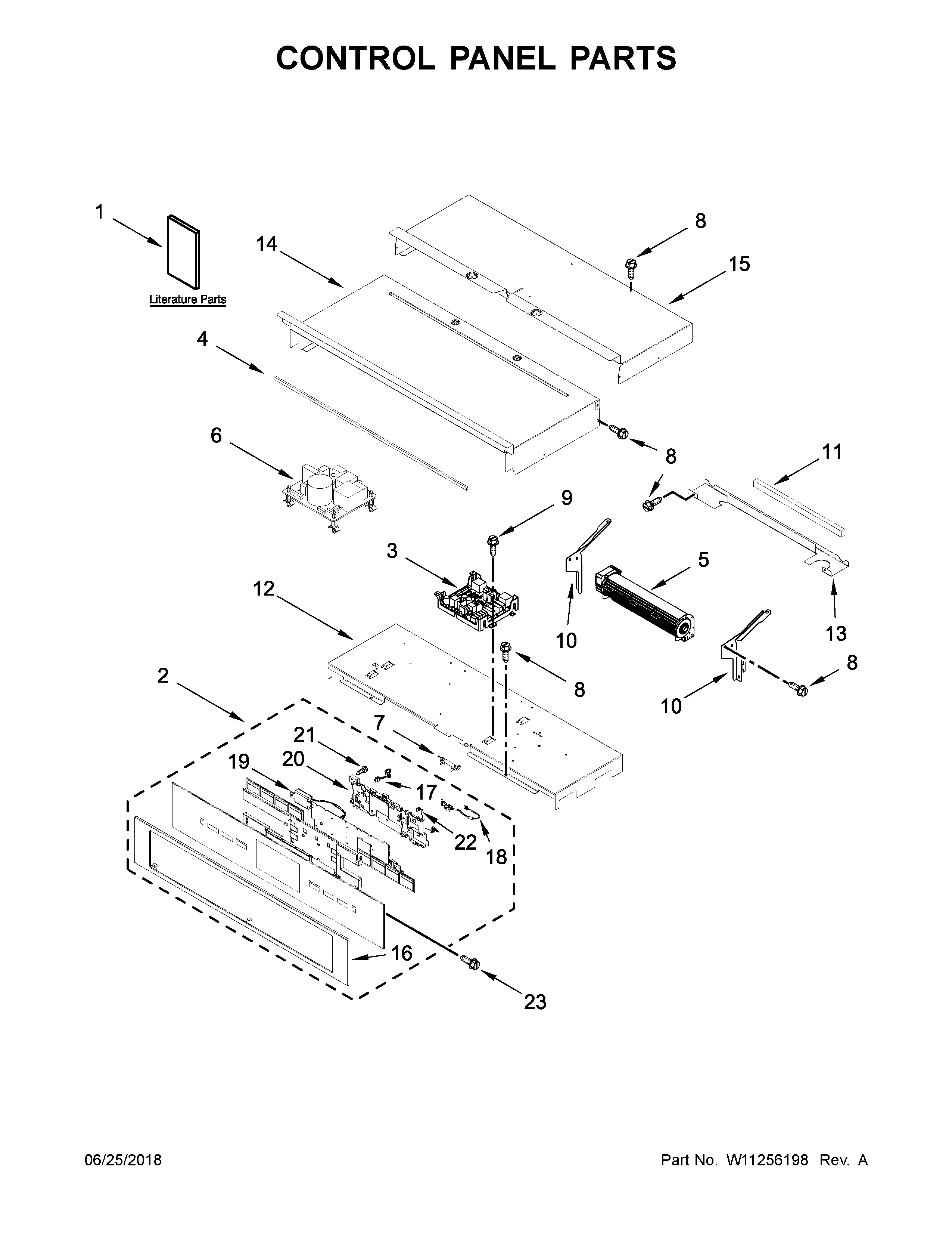 Jenn-Air JJW2430DS03 control panel parts diagram