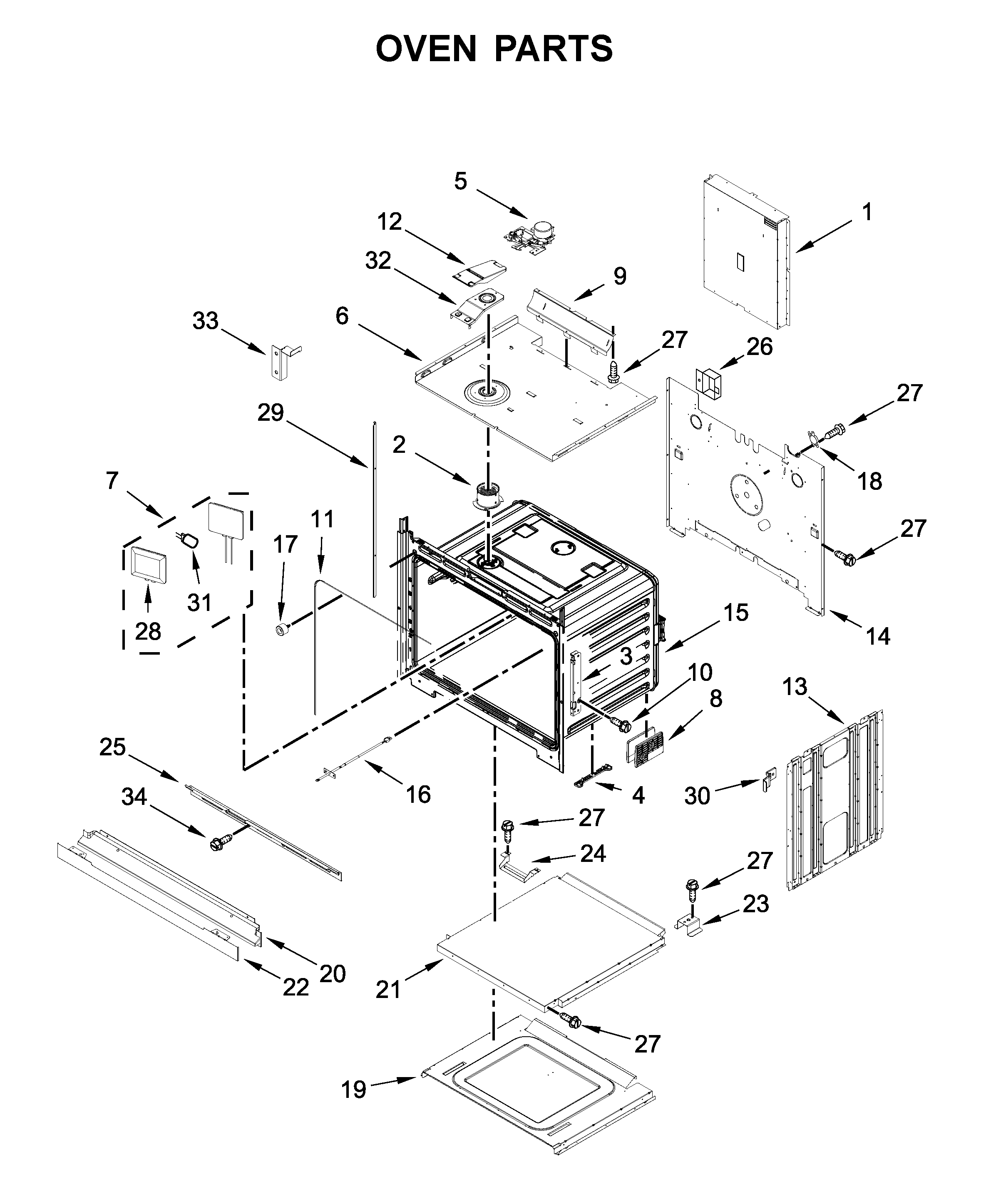 Jenn-Air JJW2430DS03 oven parts diagram