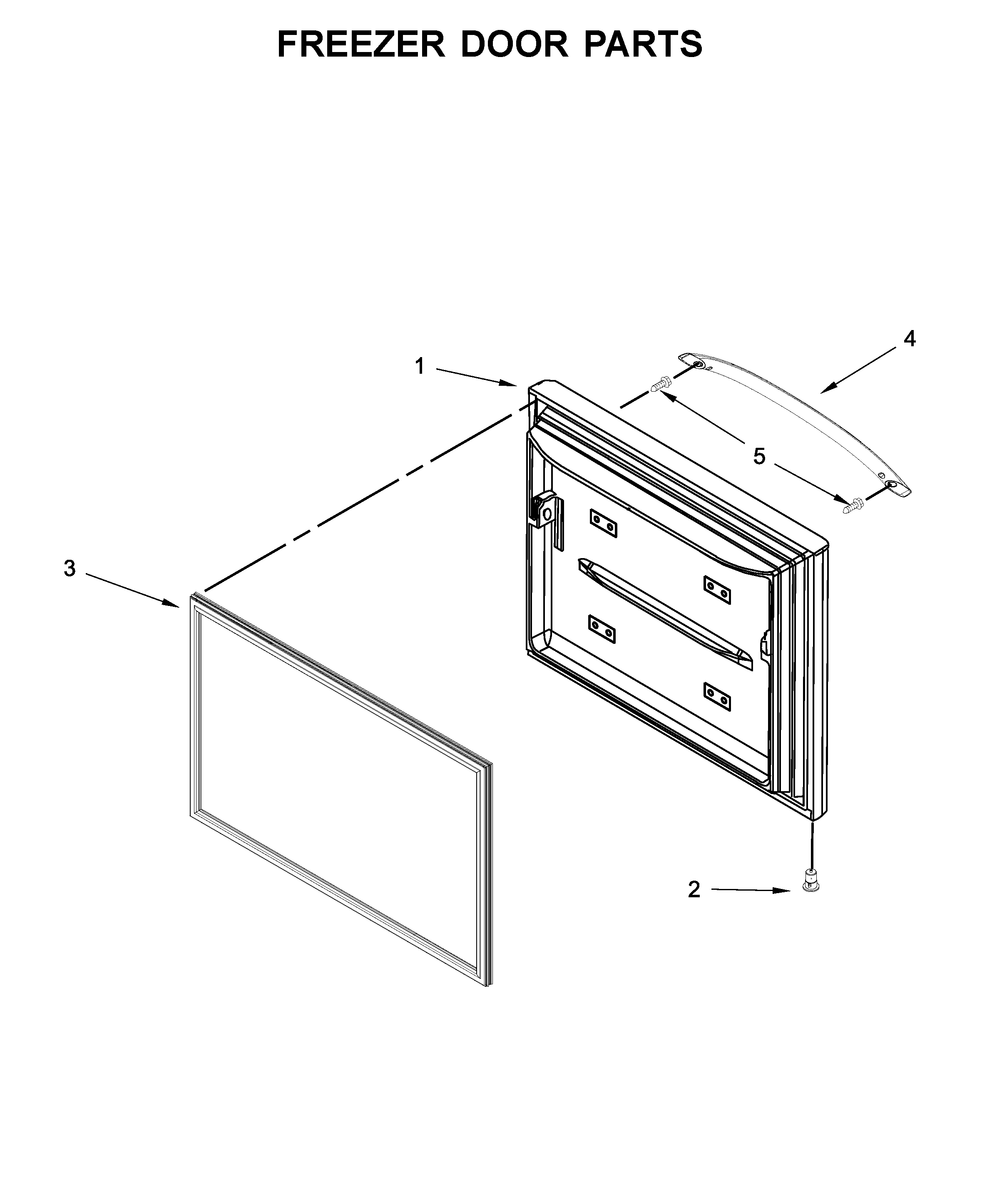 Whirlpool WRF560SMYM05 freezer door parts diagram