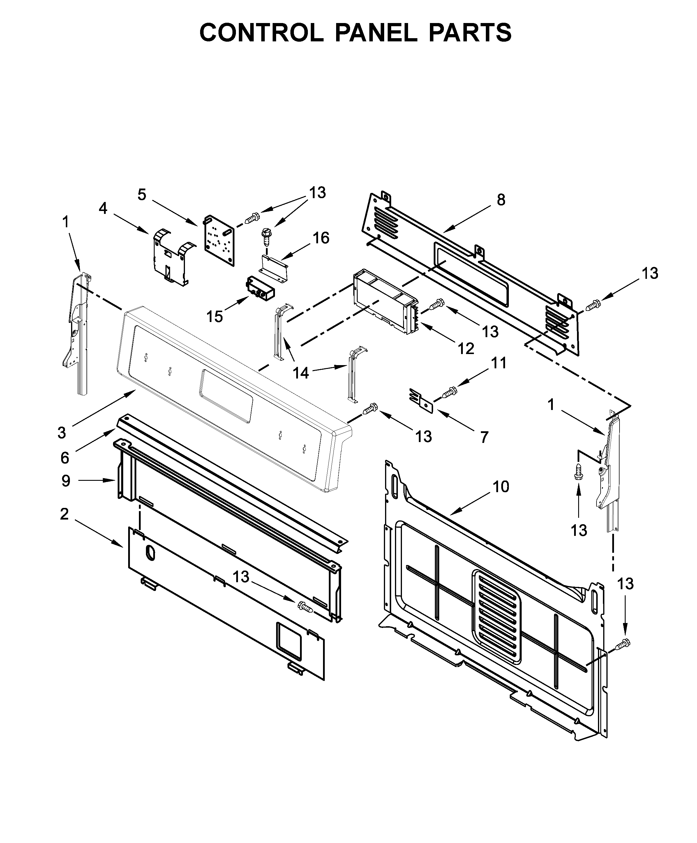 Whirlpool WFG515S0ES1 control panel parts diagram