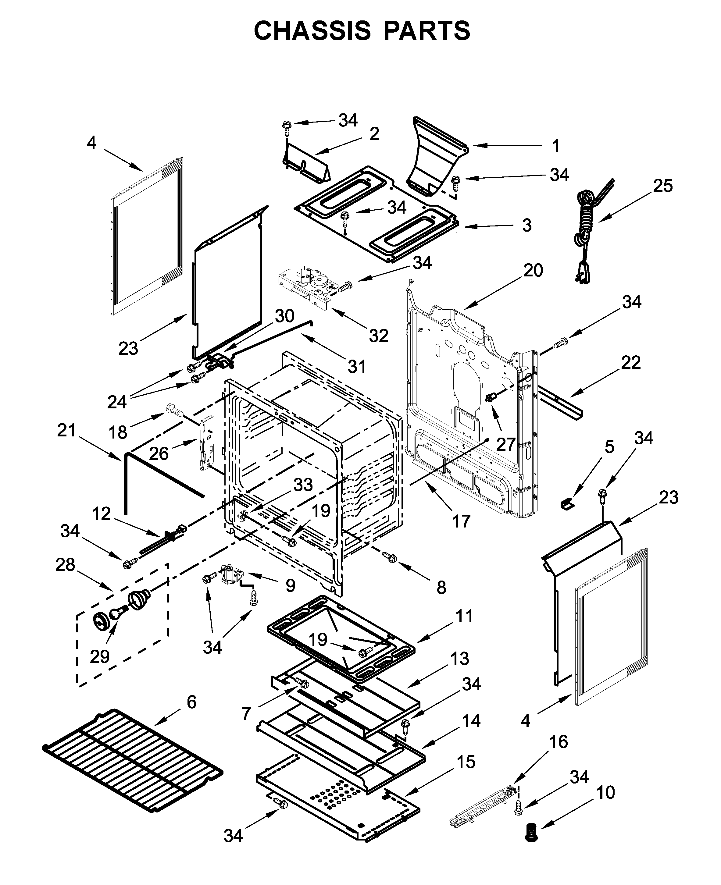 Whirlpool WFG515S0ES1 chassis parts diagram