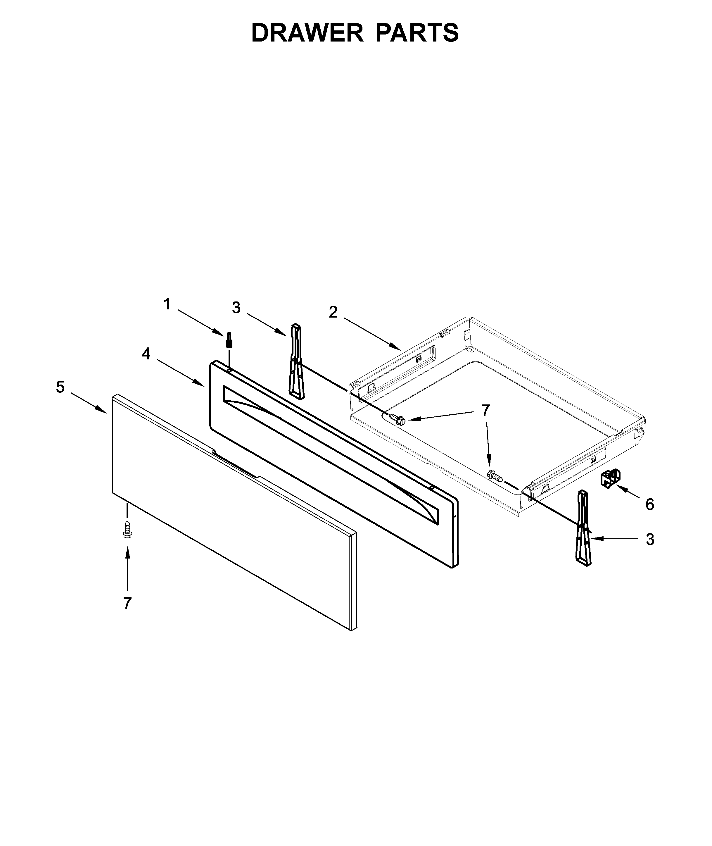 Whirlpool WFG515S0ES1 drawer parts diagram
