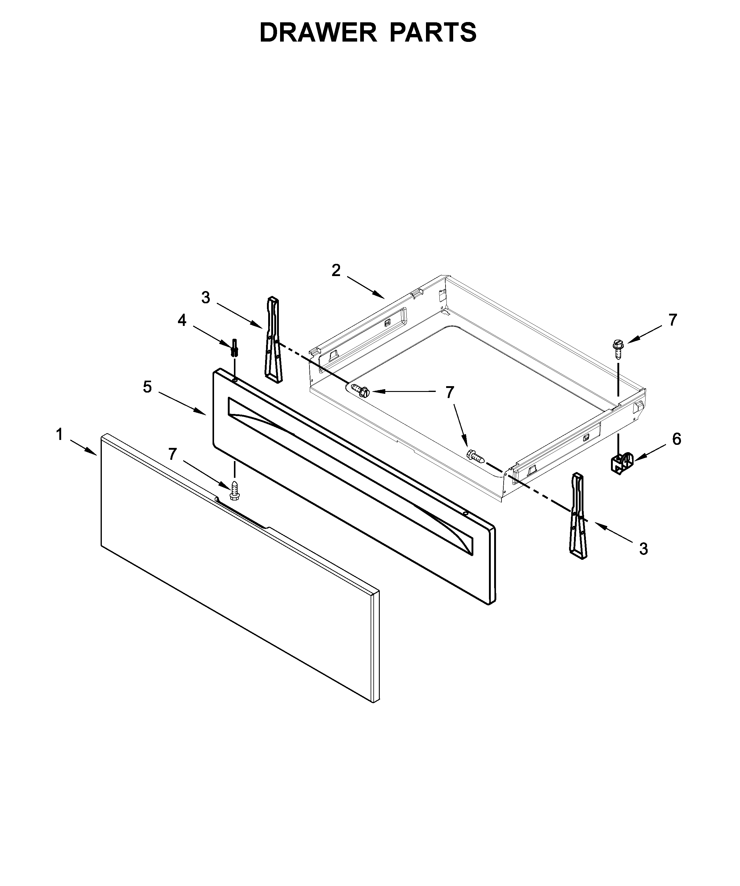 Whirlpool YWFE510S0HW0 drawer parts diagram
