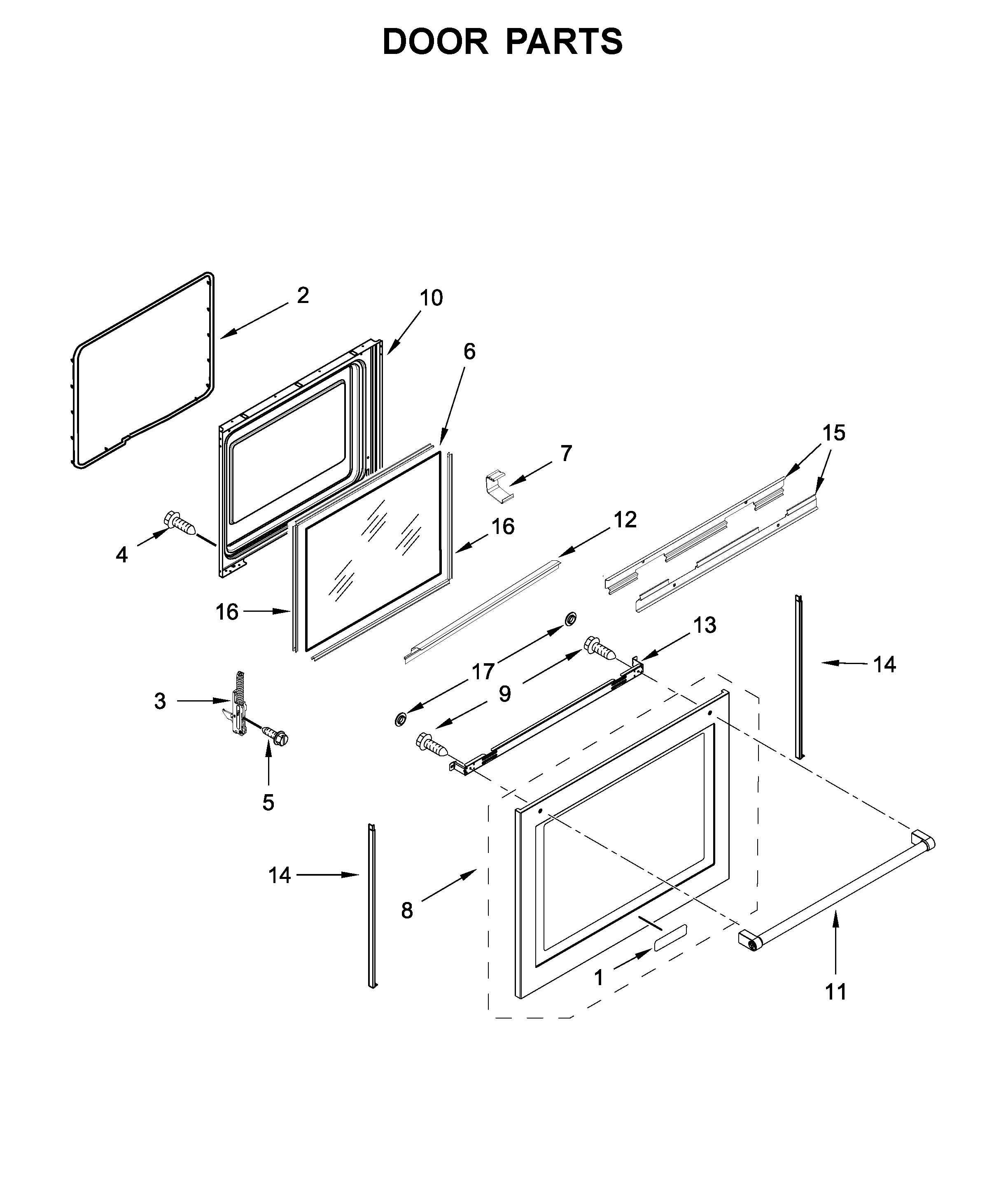 KitchenAid KFEG500ESS3 door parts diagram