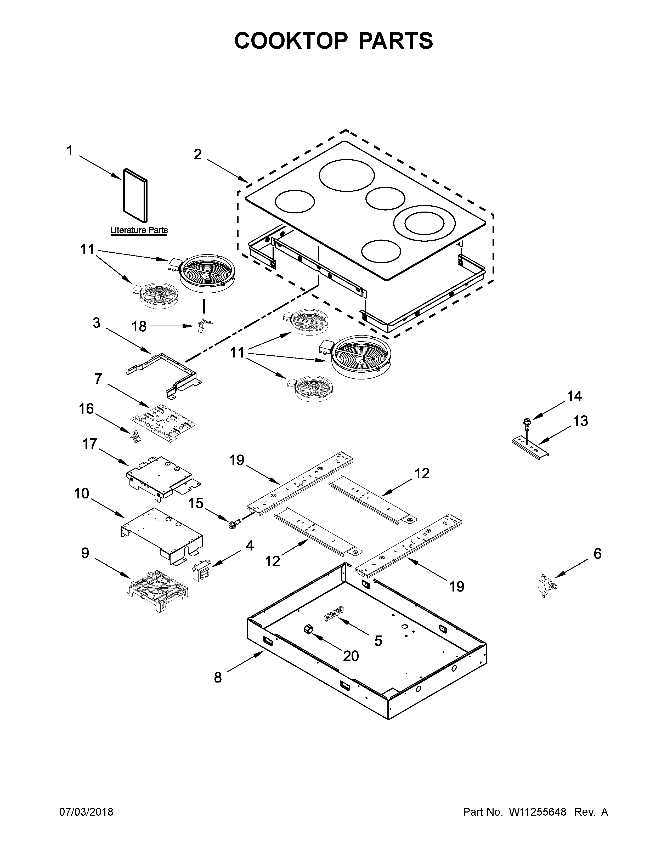 Ikea ICR655DB02 cooktop parts diagram