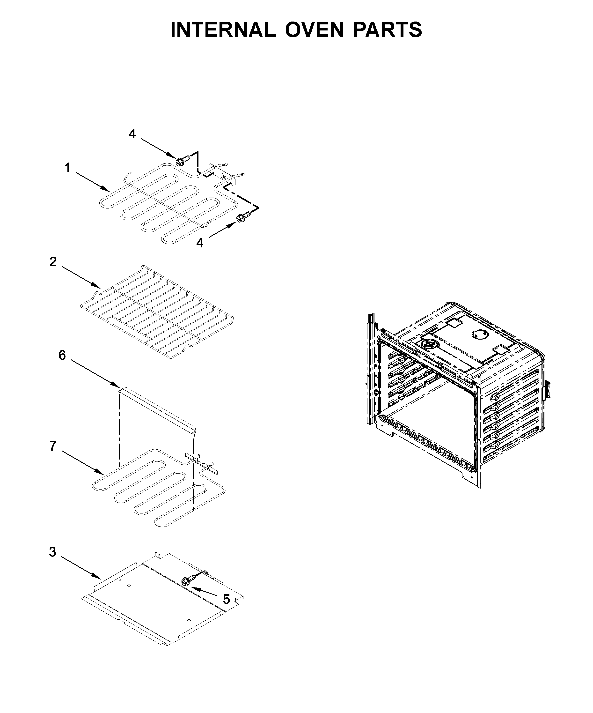 Whirlpool WOS51EC0HW01 internal oven parts diagram