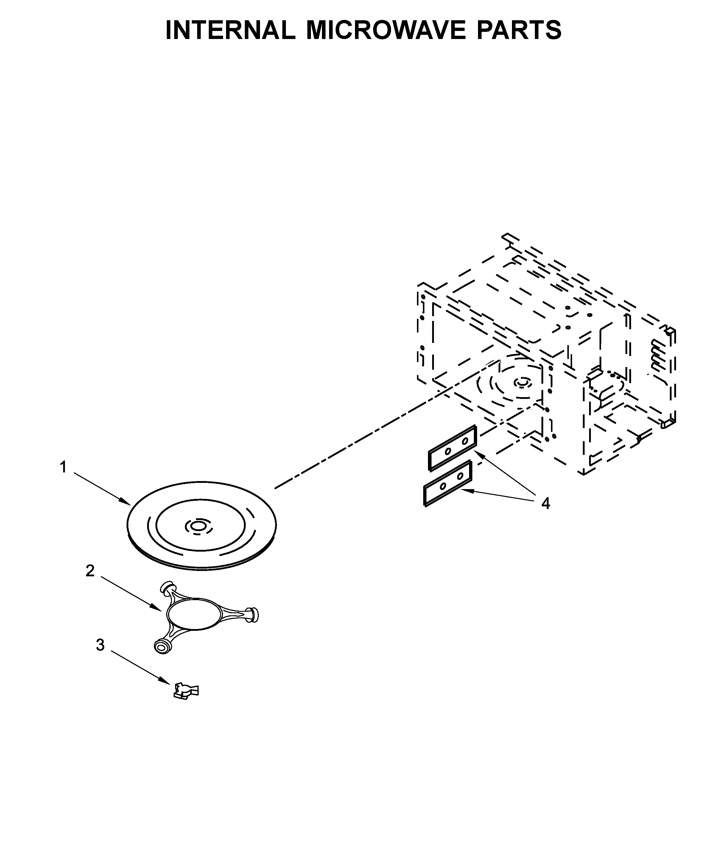 Whirlpool WOC75EC0HW01 internal microwave parts diagram