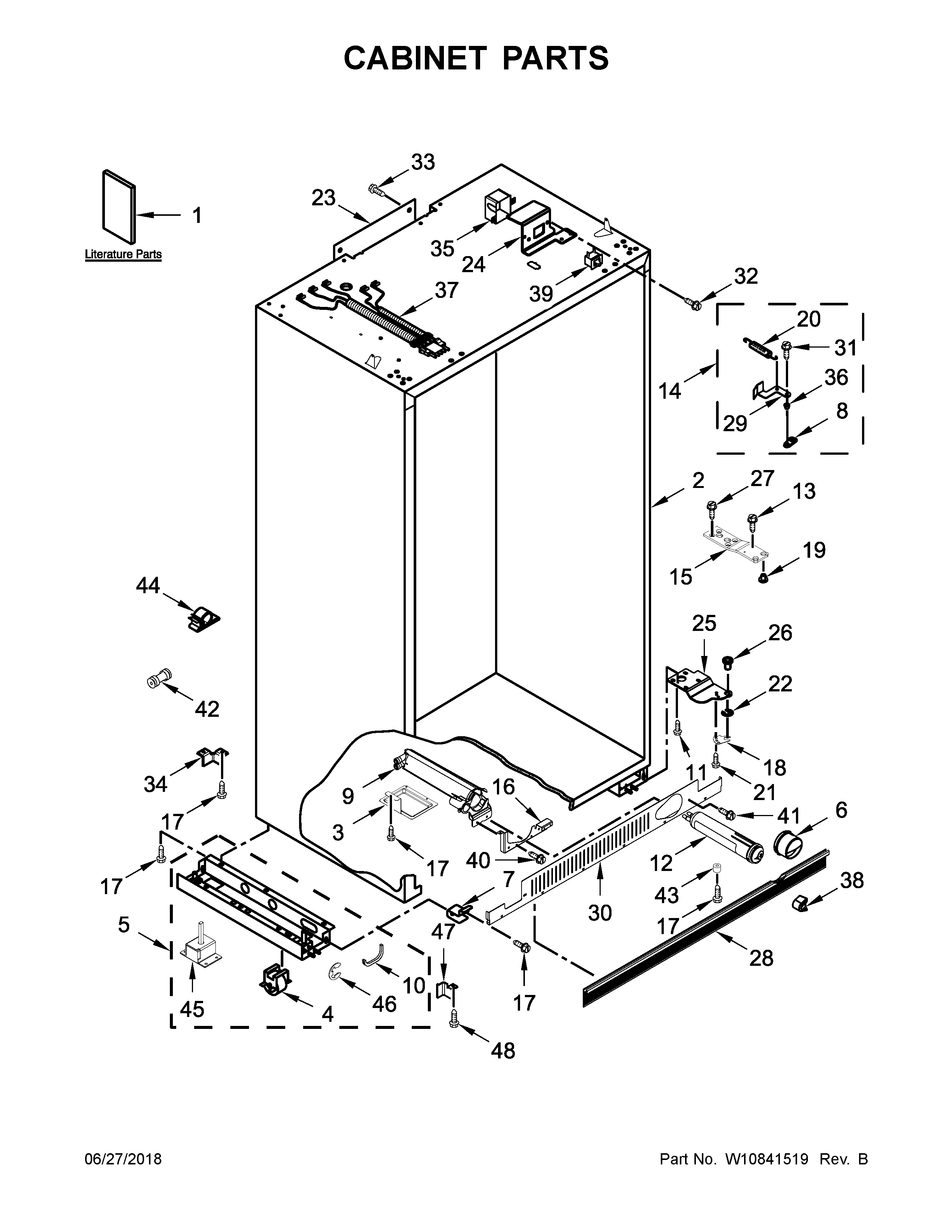 Jenn-Air JS42SSDUDE00 cabinet parts diagram