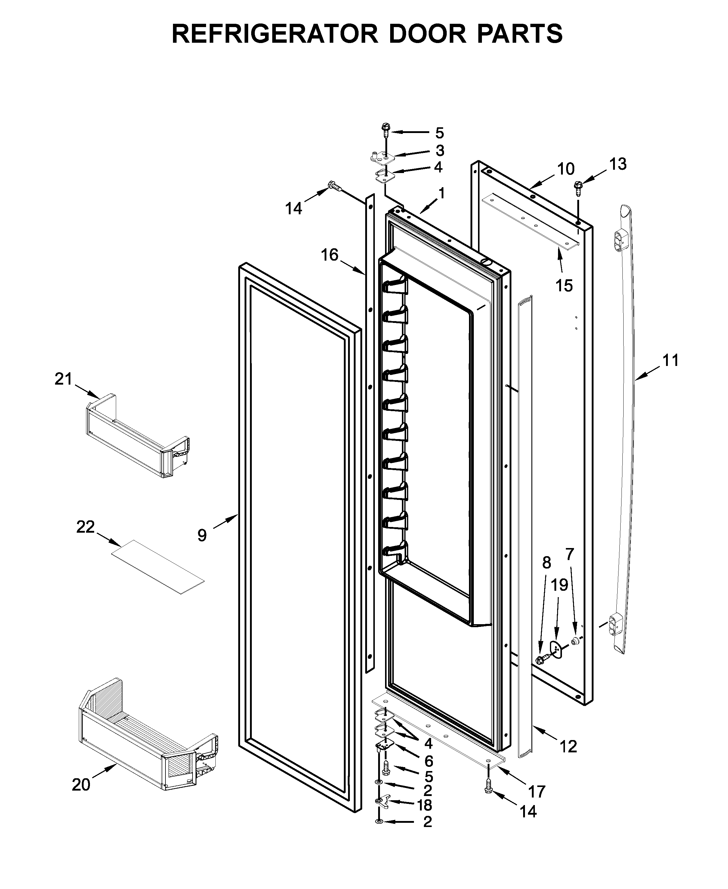 Jenn-Air JS42SSDUDE00 refrigerator door parts diagram