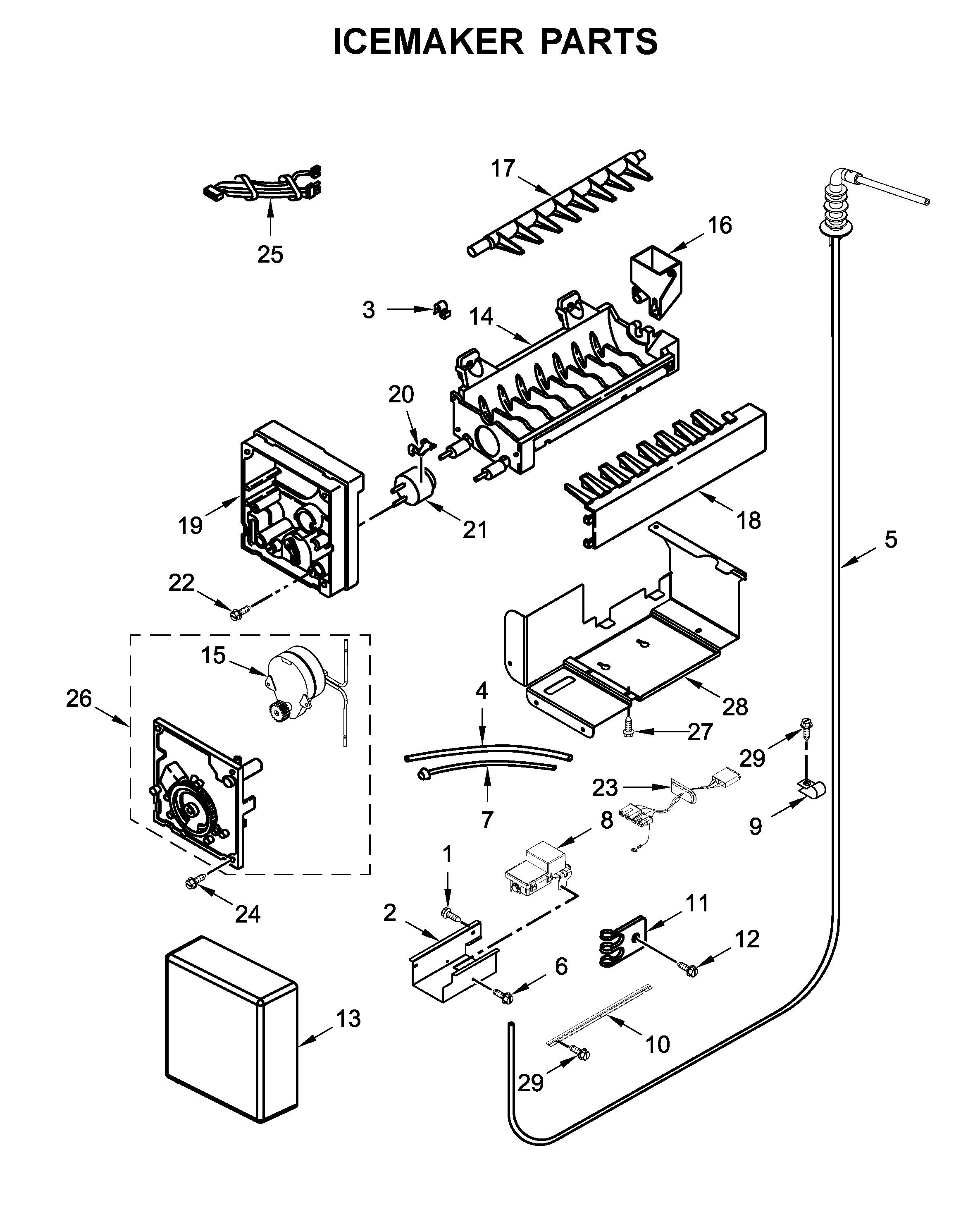 Jenn-Air JS42SSDUDE00 icemaker parts diagram