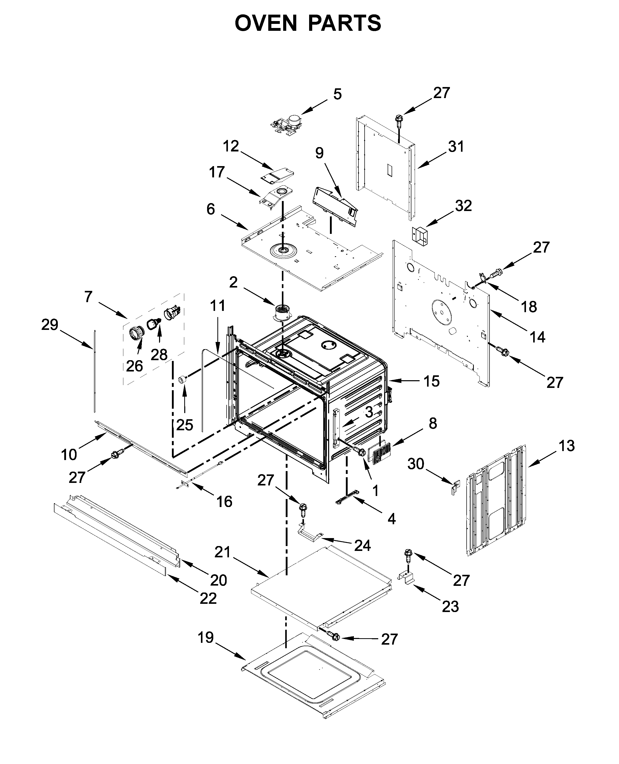 Whirlpool WOS51EC7HB01 oven parts diagram