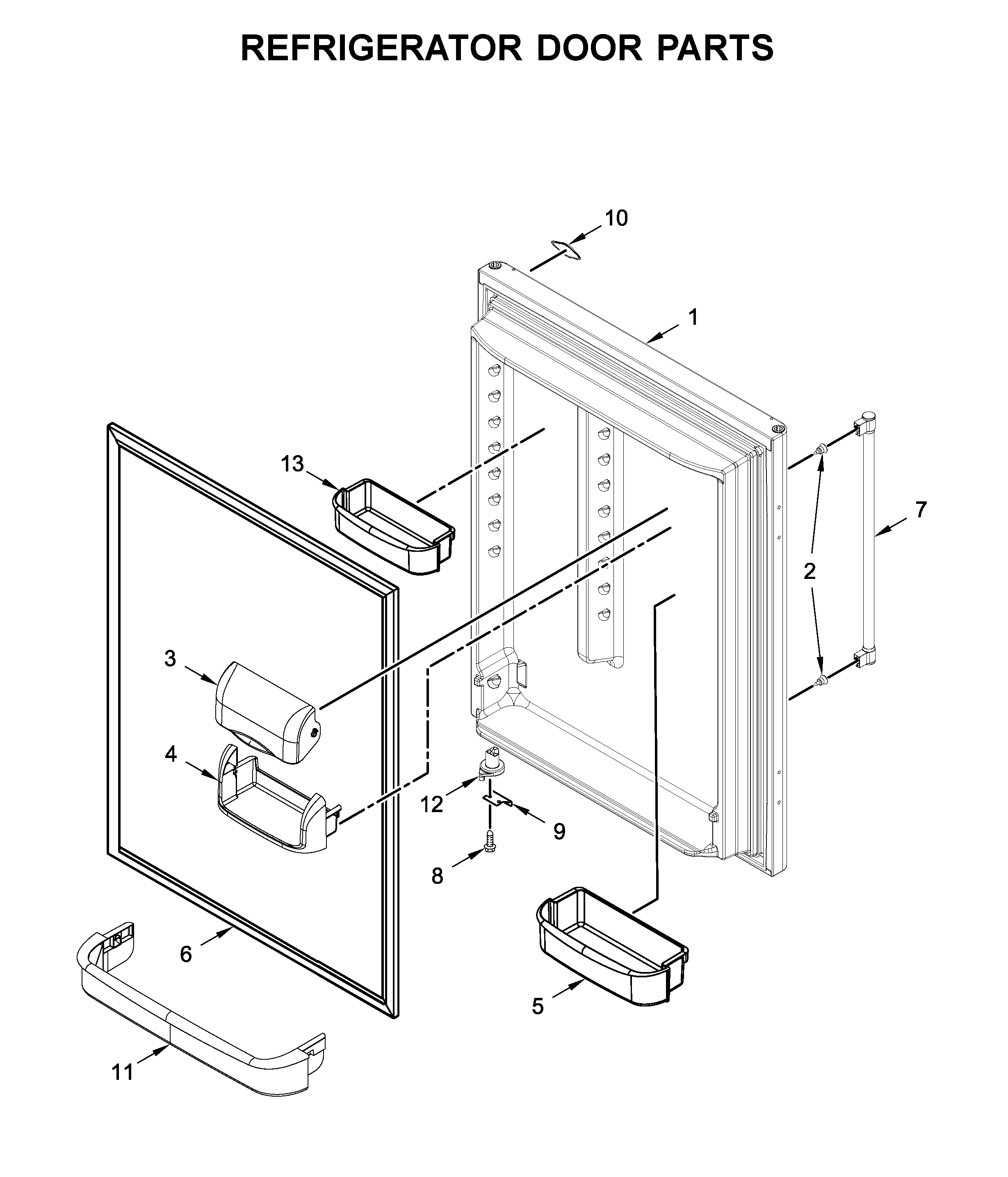 Maytag MBR1957FEZ02 refrigerator door parts diagram