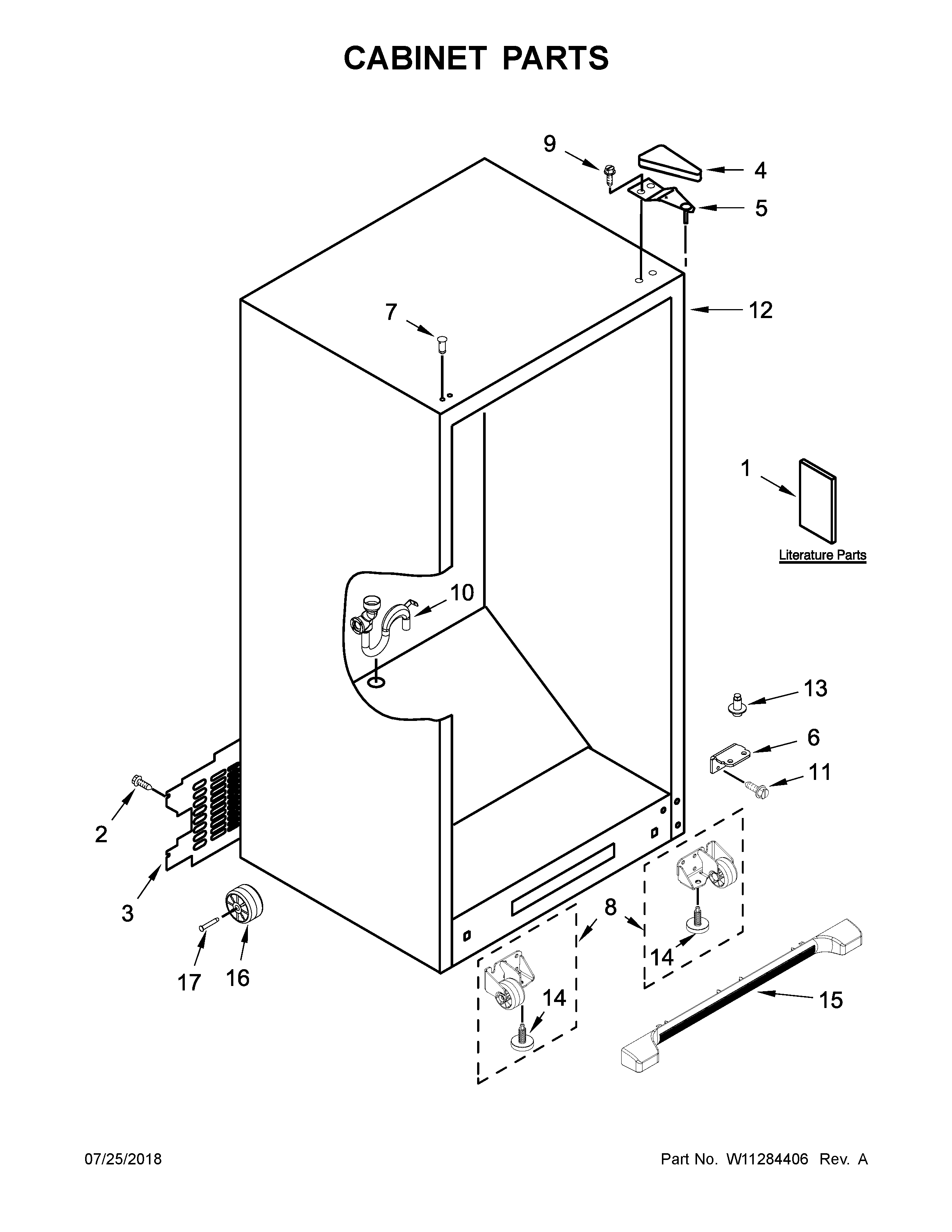 Whirlpool WSZ57L18DM03 cabinet parts diagram