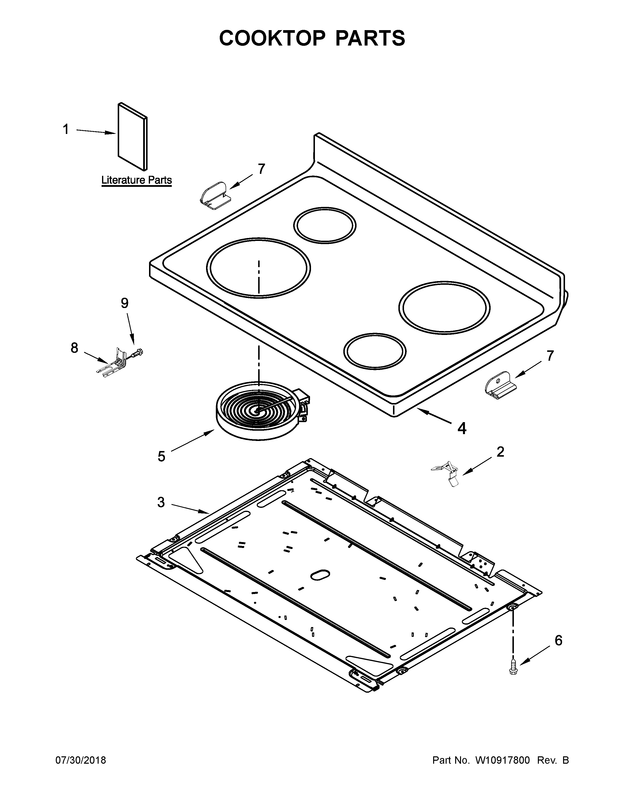 Amana YAER6603SFB0 cooktop parts diagram