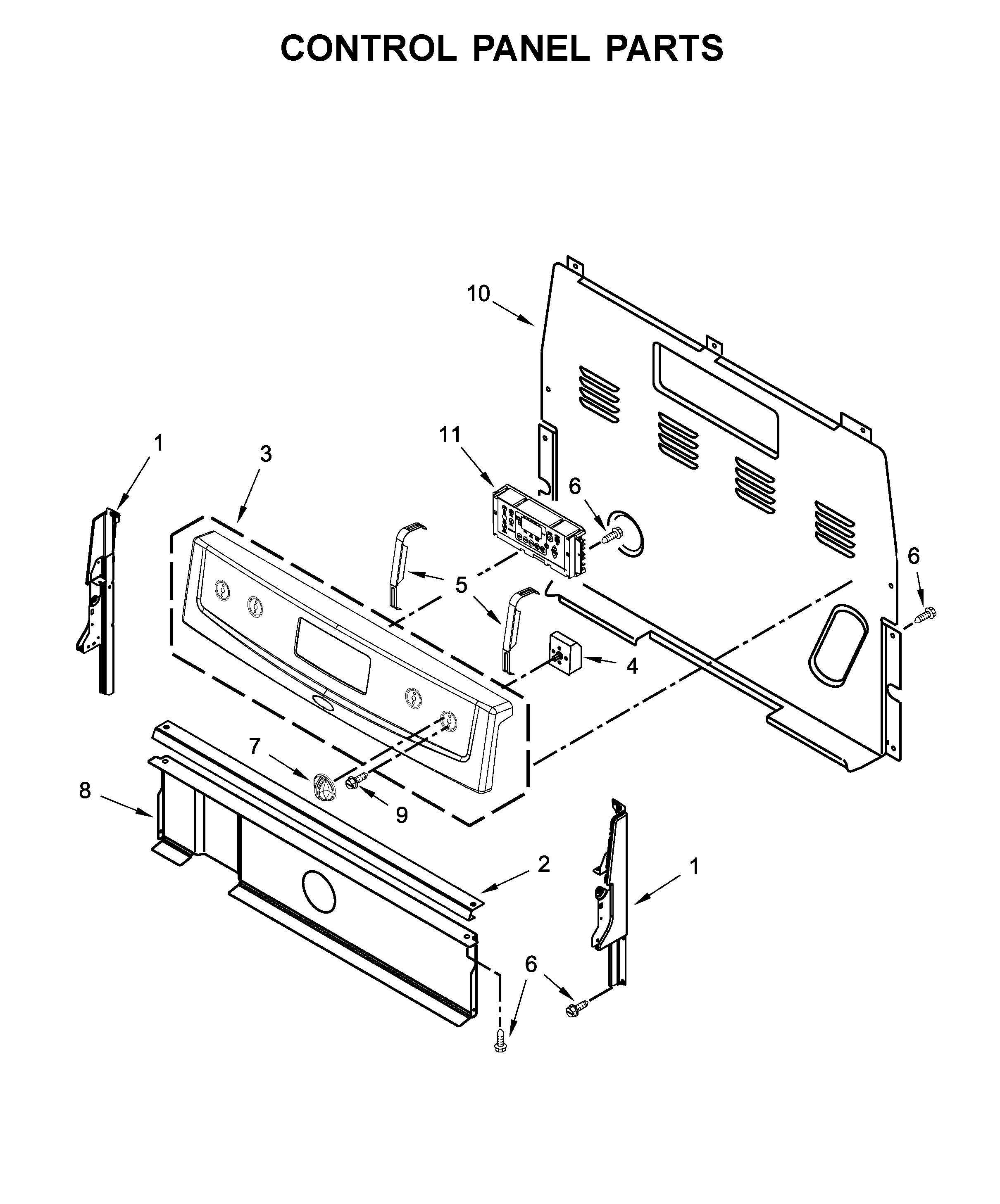 Amana YAER6603SFB0 control panel parts diagram
