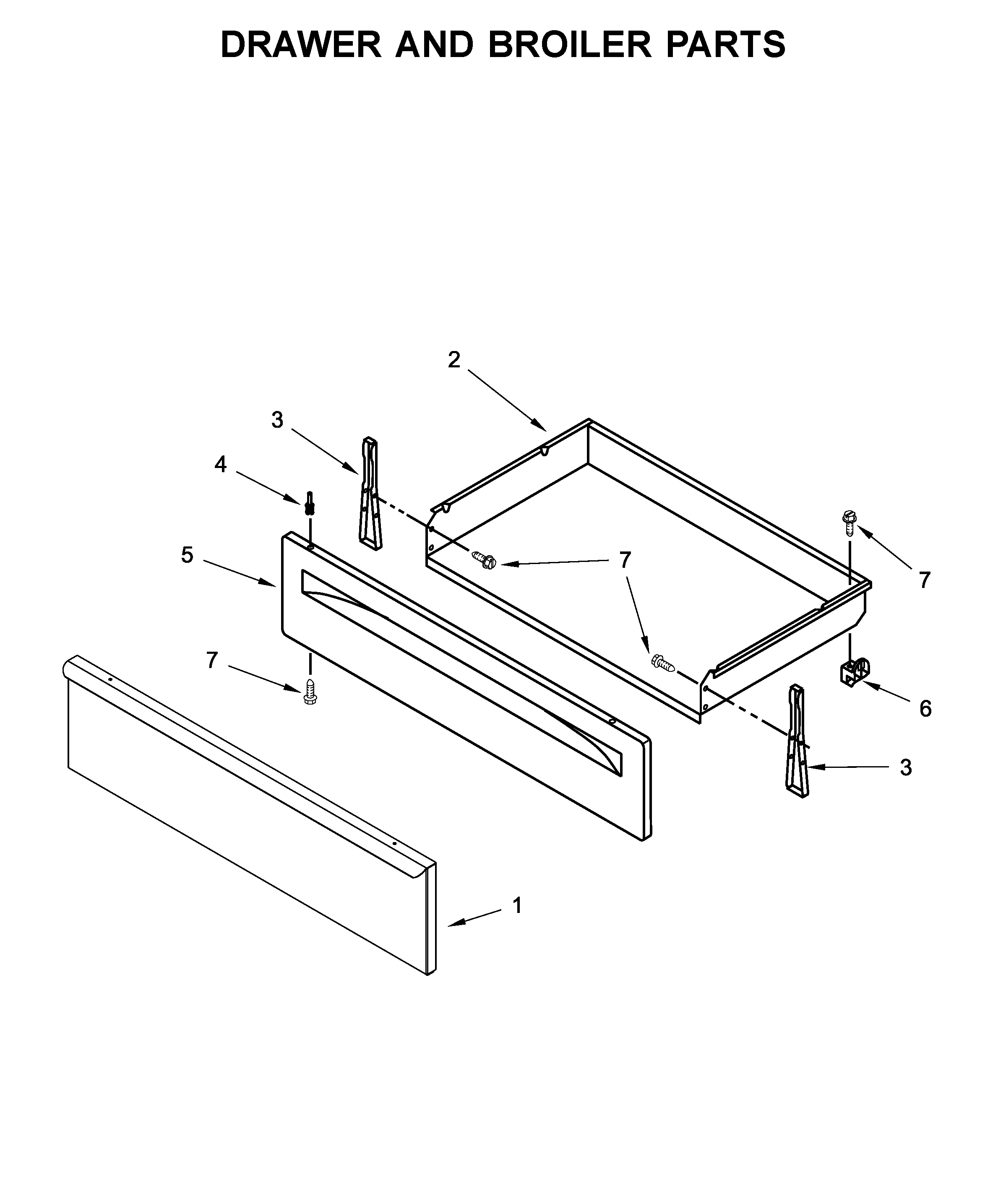 Amana YAER6603SFB0 drawer and broiler parts diagram