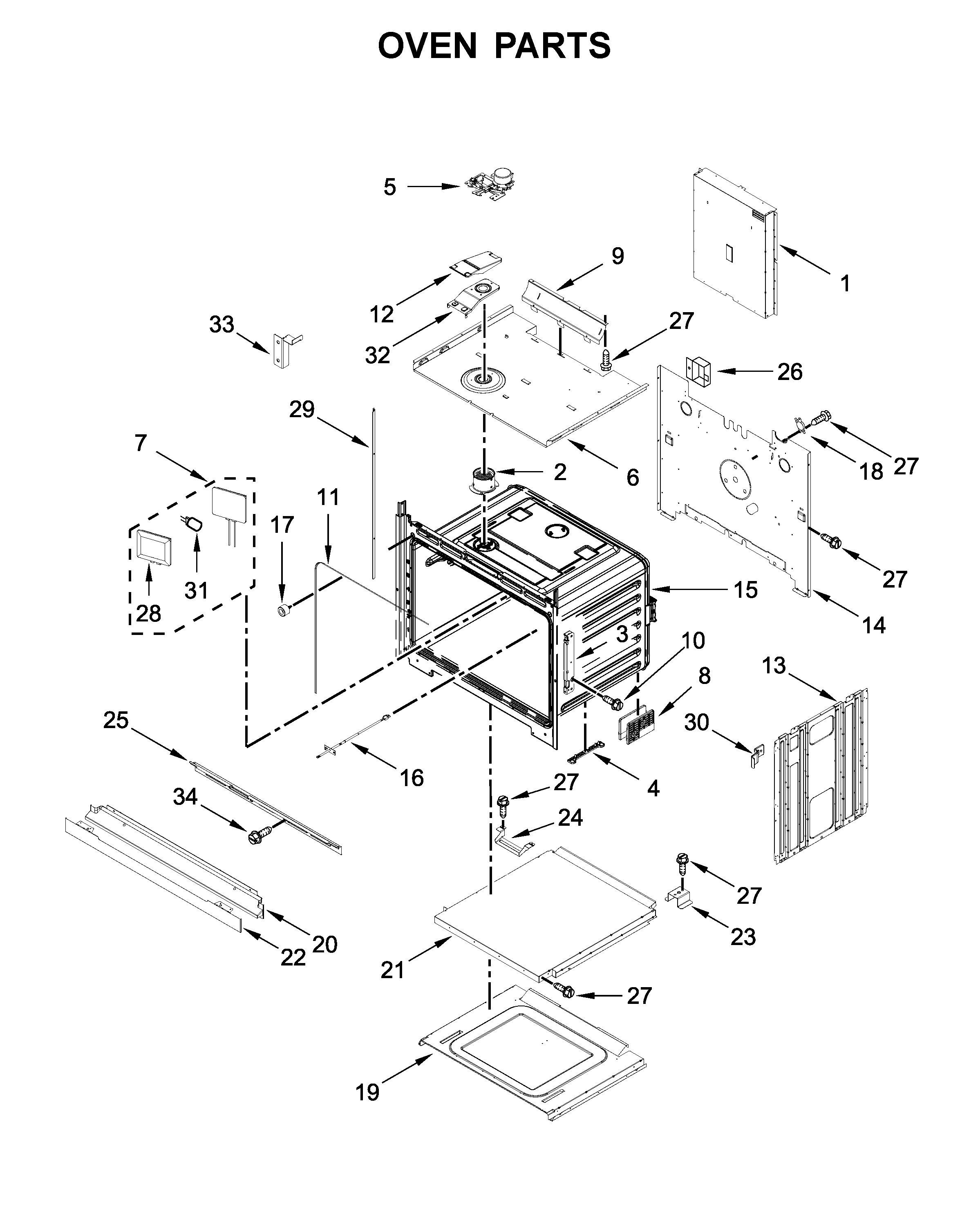 Jenn-Air JJW2427DB03 oven parts diagram