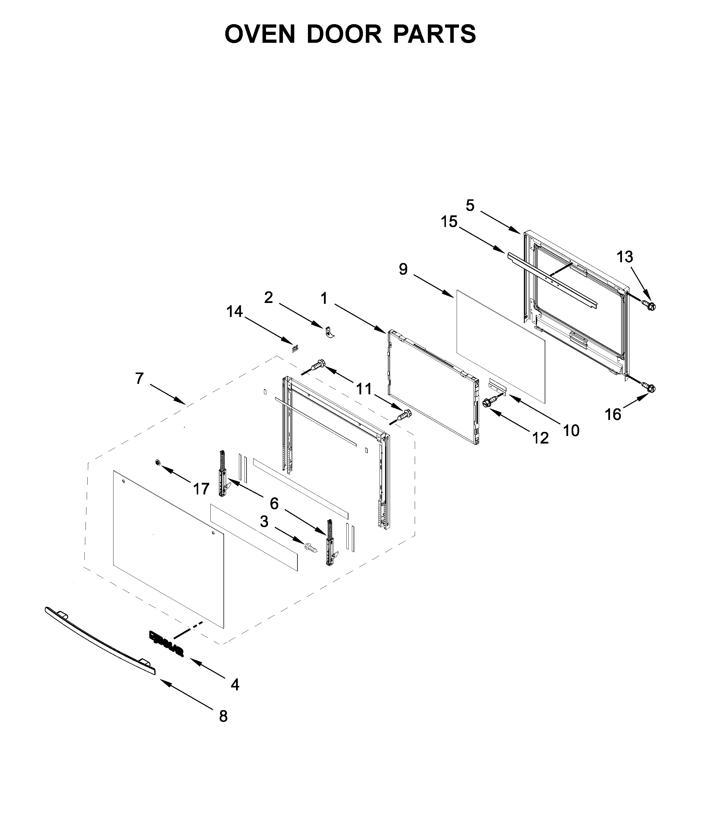 Jenn-Air JJW2427DB03 oven door parts diagram