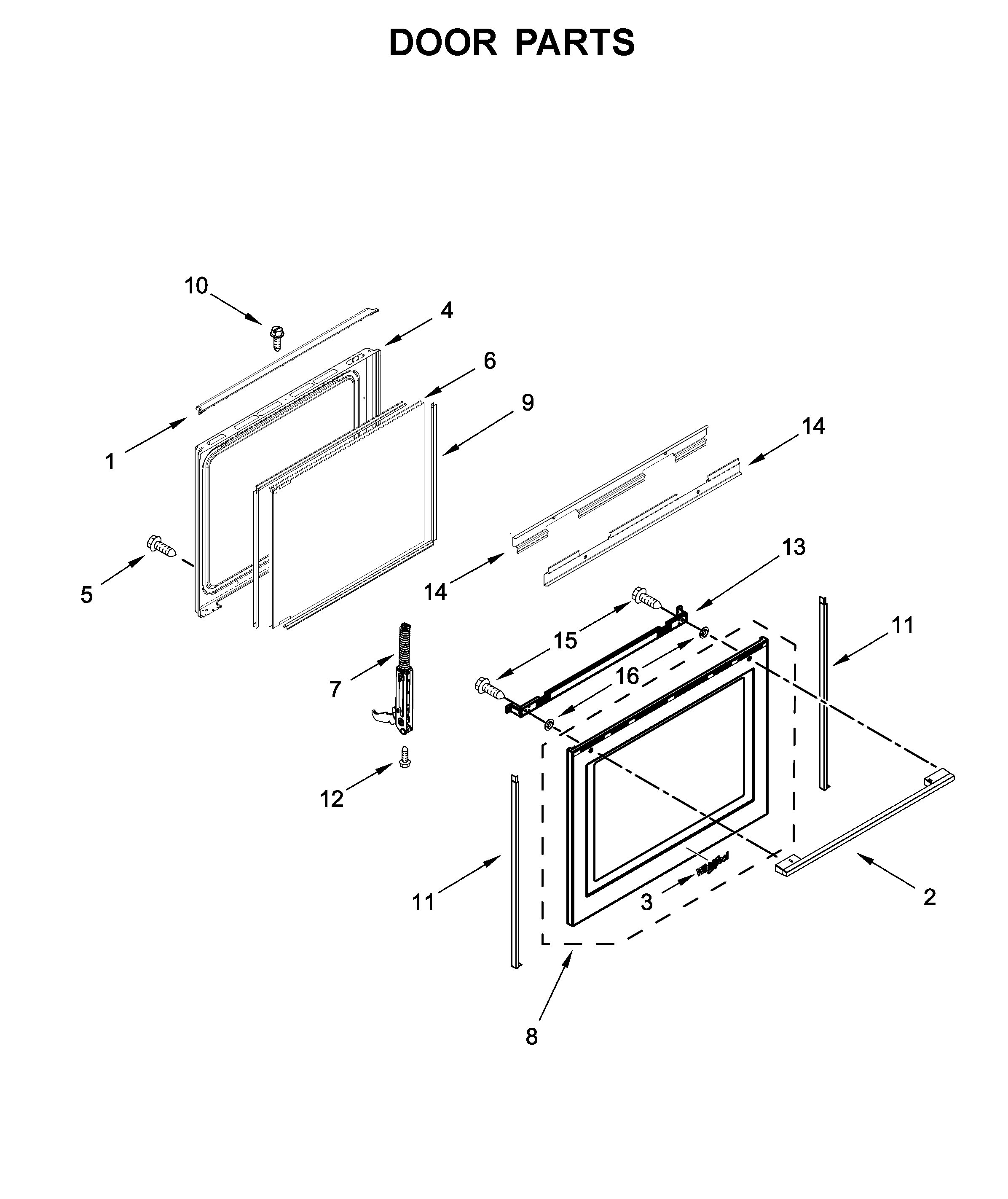 Whirlpool WEEA25H0HN1 door parts diagram