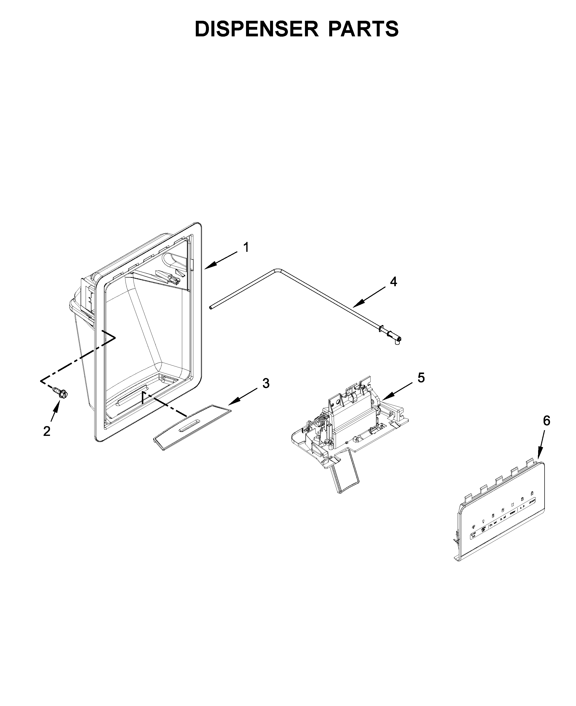Whirlpool 5WRS25FDFG00 dispenser parts diagram