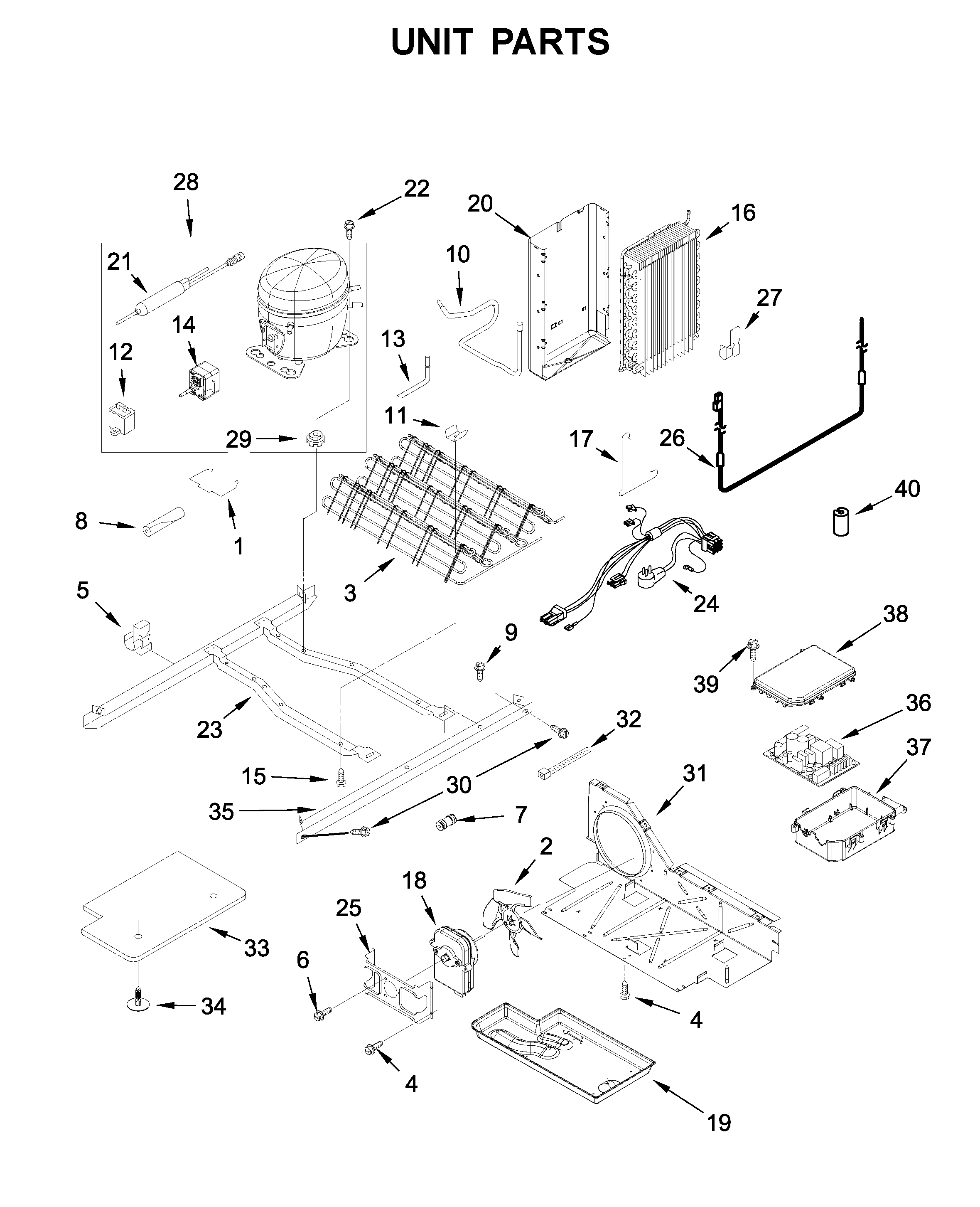 Whirlpool 5WRS25FDFG00 unit parts diagram