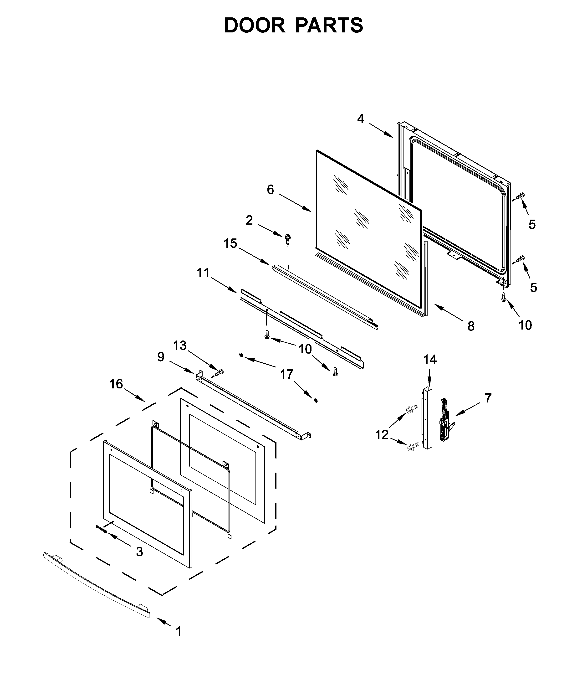 Jenn-Air JES1750FS1 door parts diagram