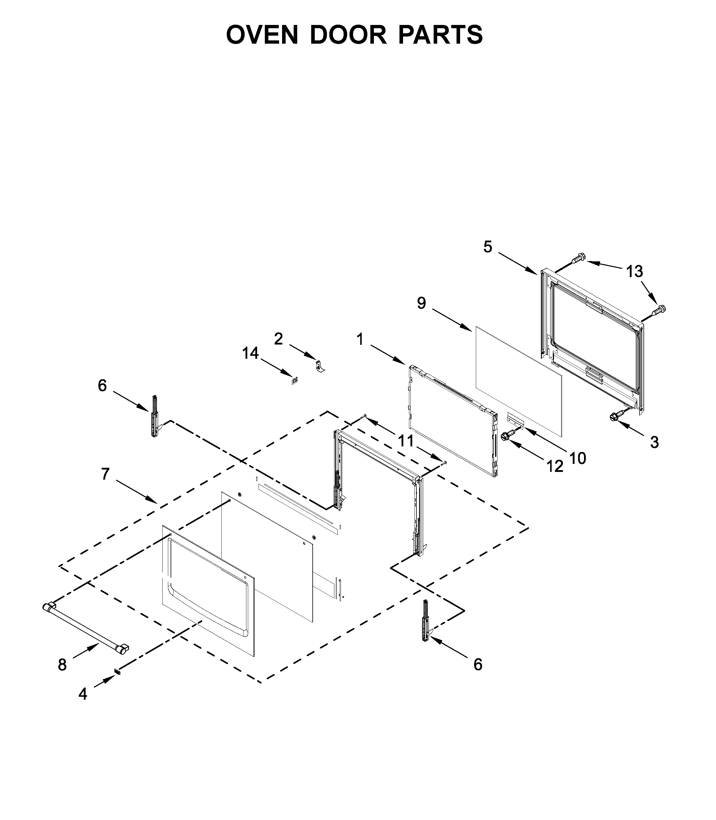 Maytag MMW9730FZ03 oven door parts diagram