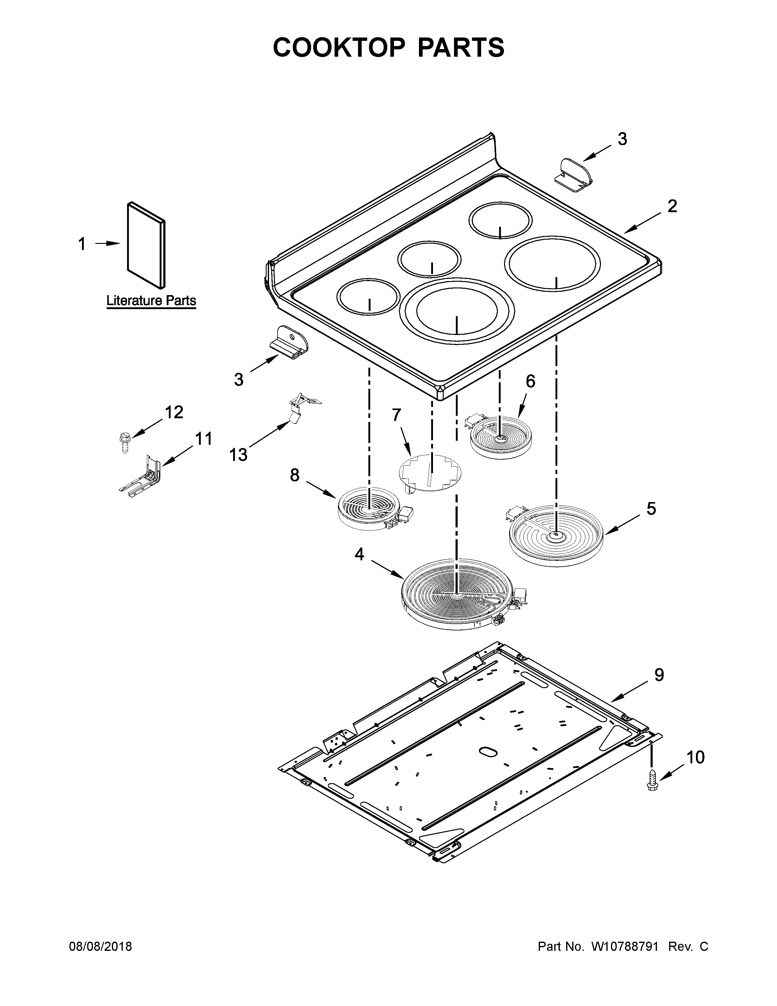 KitchenAid YKFEG500ESS0 cooktop parts diagram