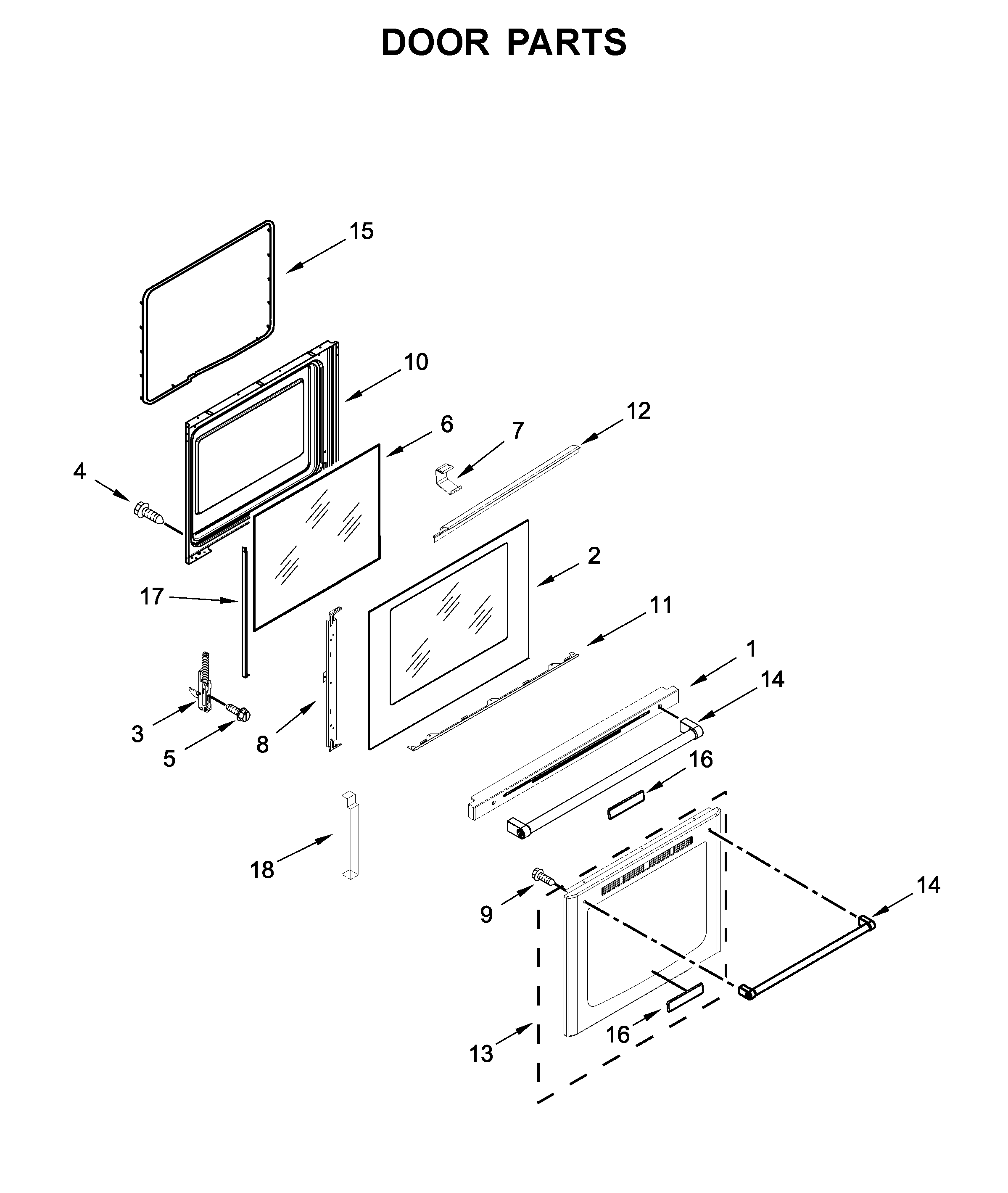 KitchenAid YKFEG500ESS0 door parts diagram