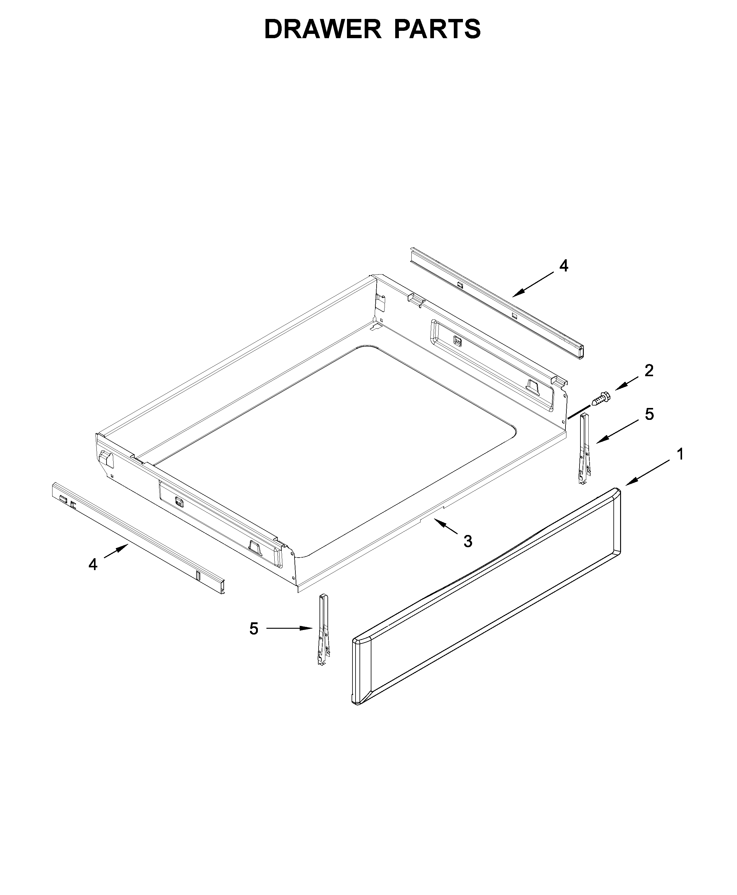 KitchenAid YKFEG500ESS0 drawer parts diagram