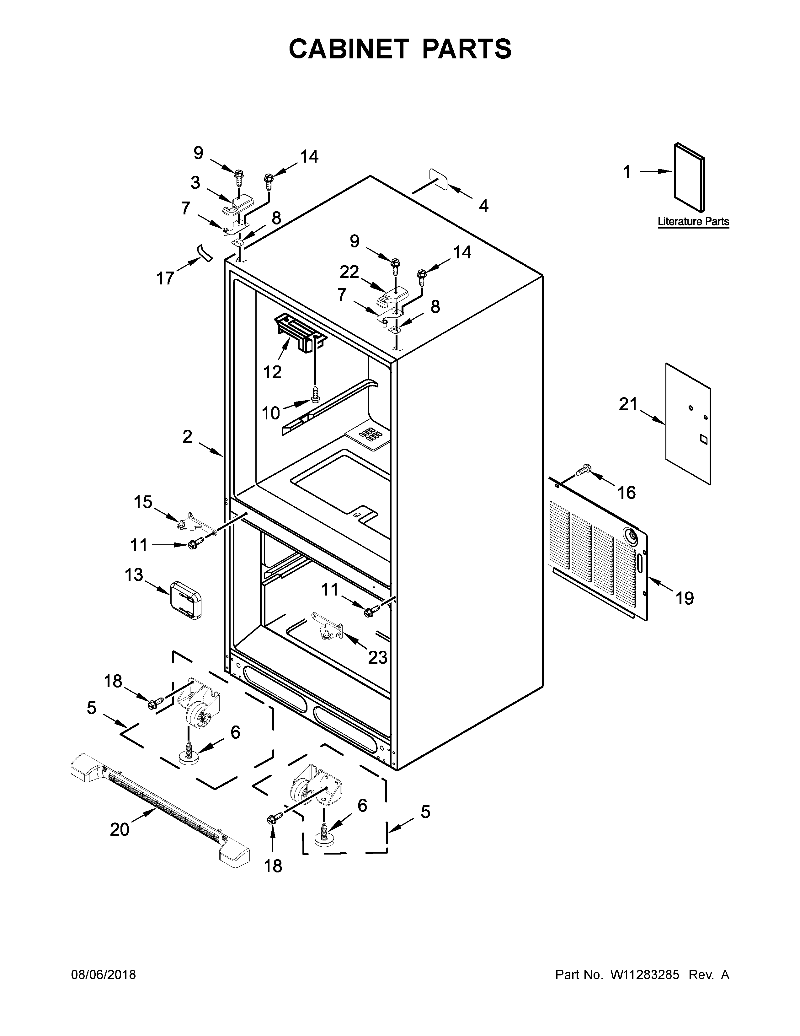 Whirlpool WRF532SNHZ01 cabinet parts diagram