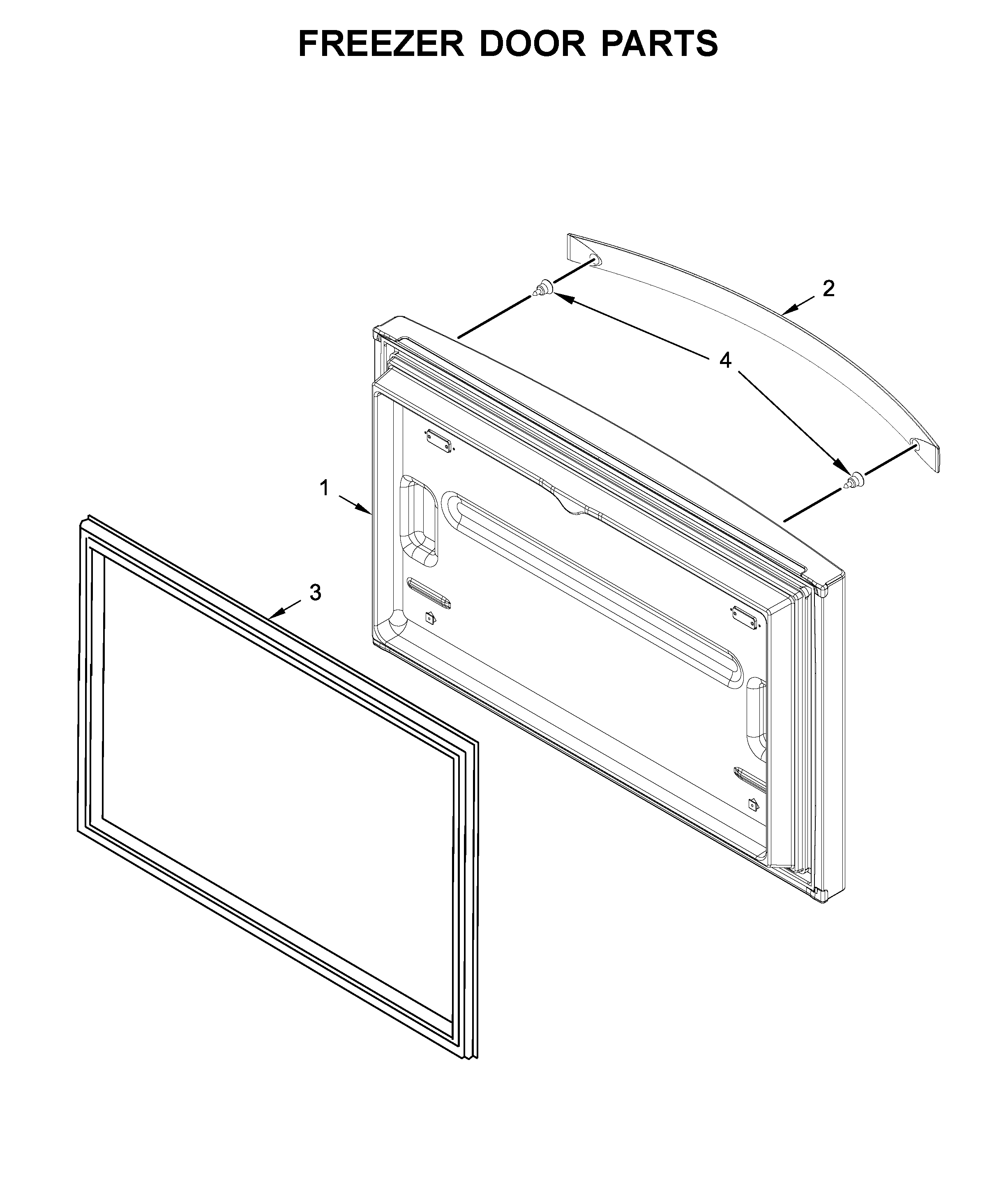 Whirlpool WRF532SNHZ01 freezer door parts diagram