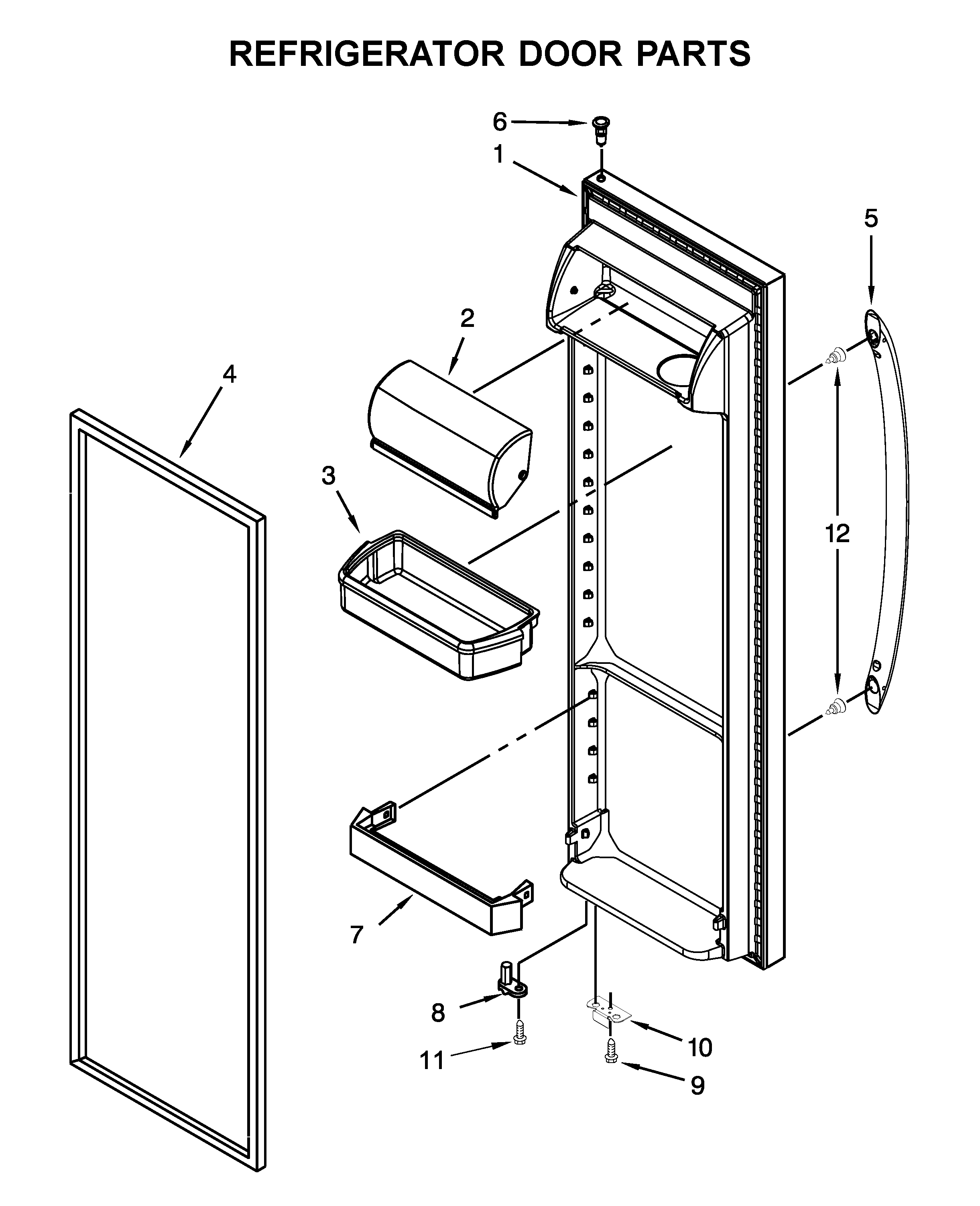 Amana ASI2575FRB00 refrigerator door parts diagram
