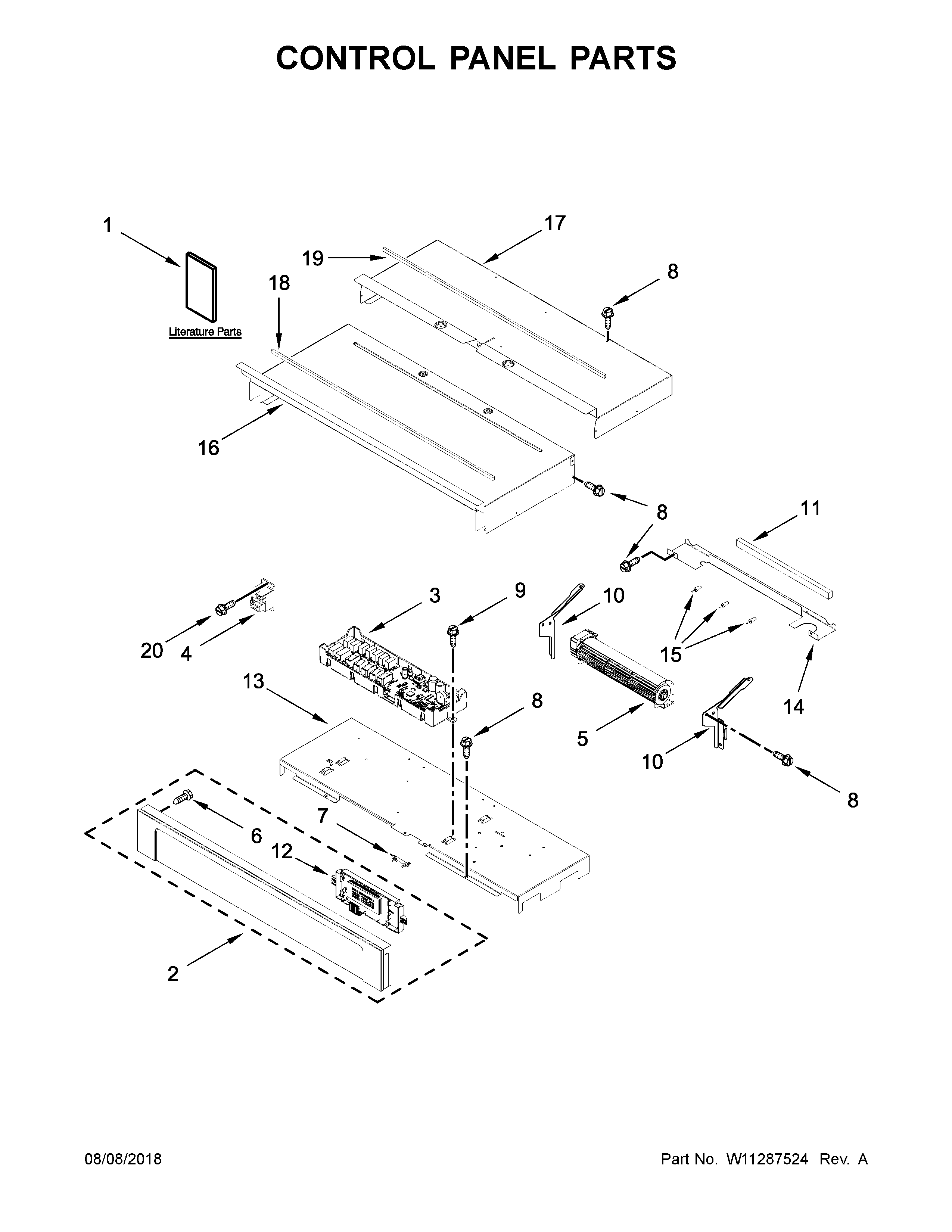 Maytag MEW9630FZ03 control panel parts diagram