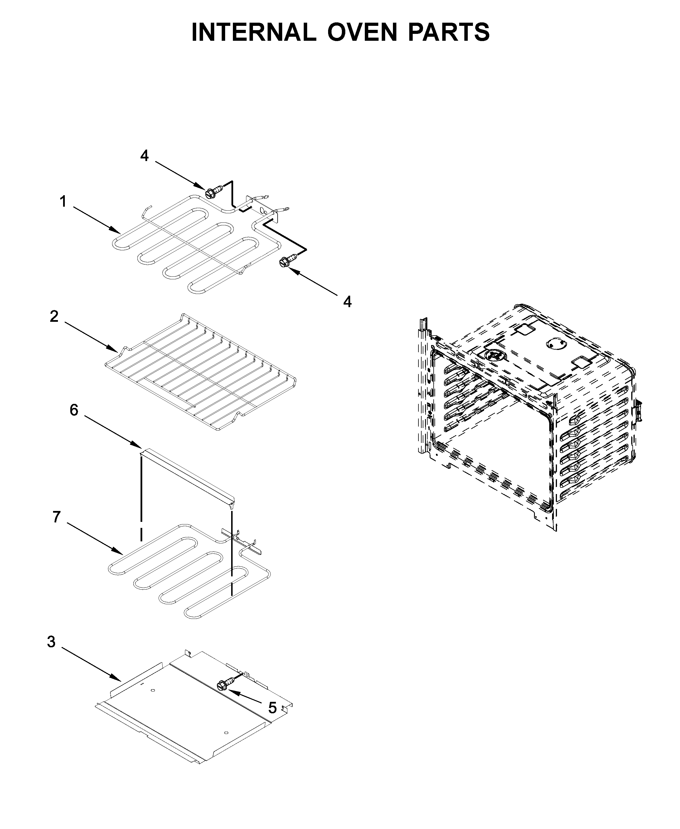 Amana AWO6317SFB02 internal oven parts diagram