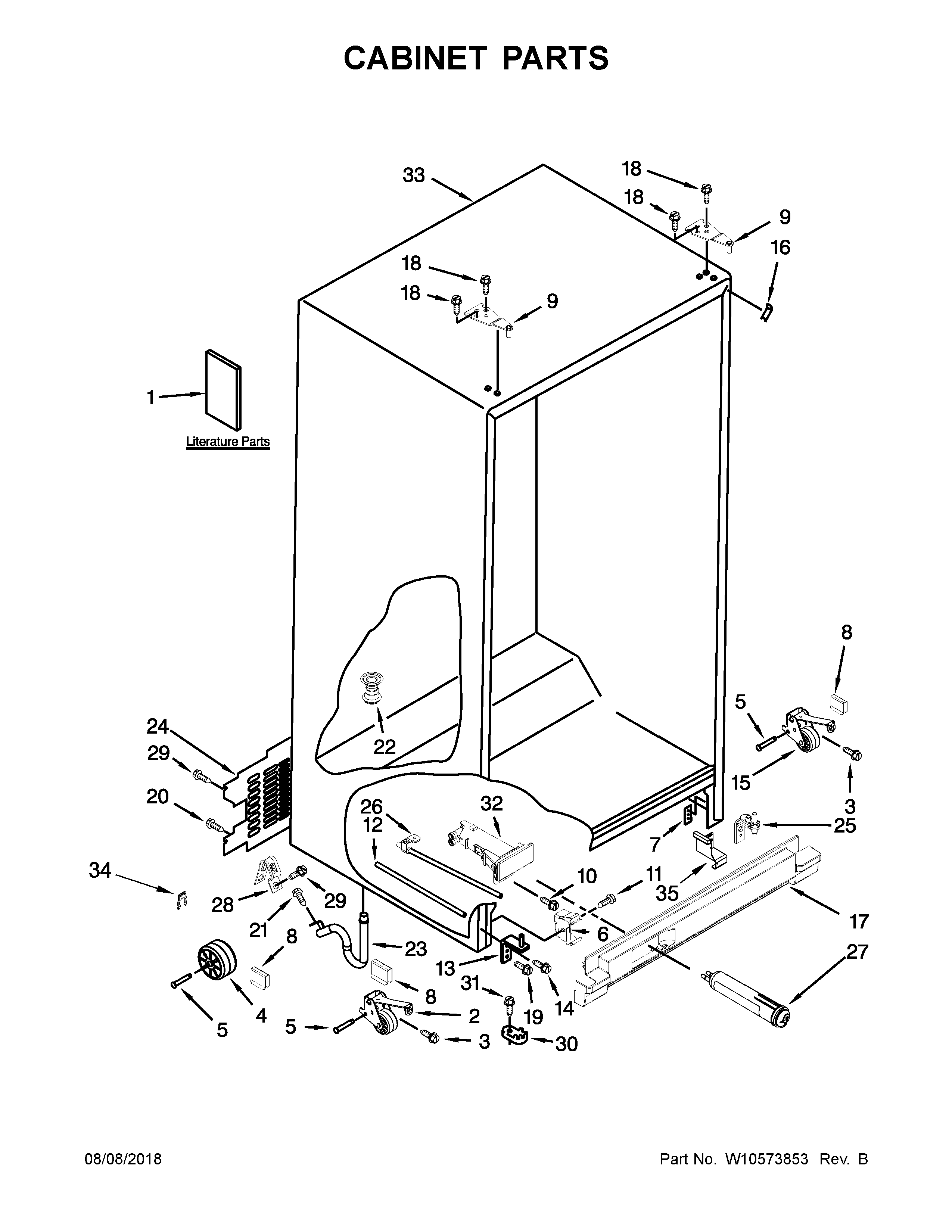 Whirlpool WRS342FIAM00 cabinet parts diagram
