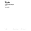 Whirlpool WRT314TFDB00 cover sheet diagram