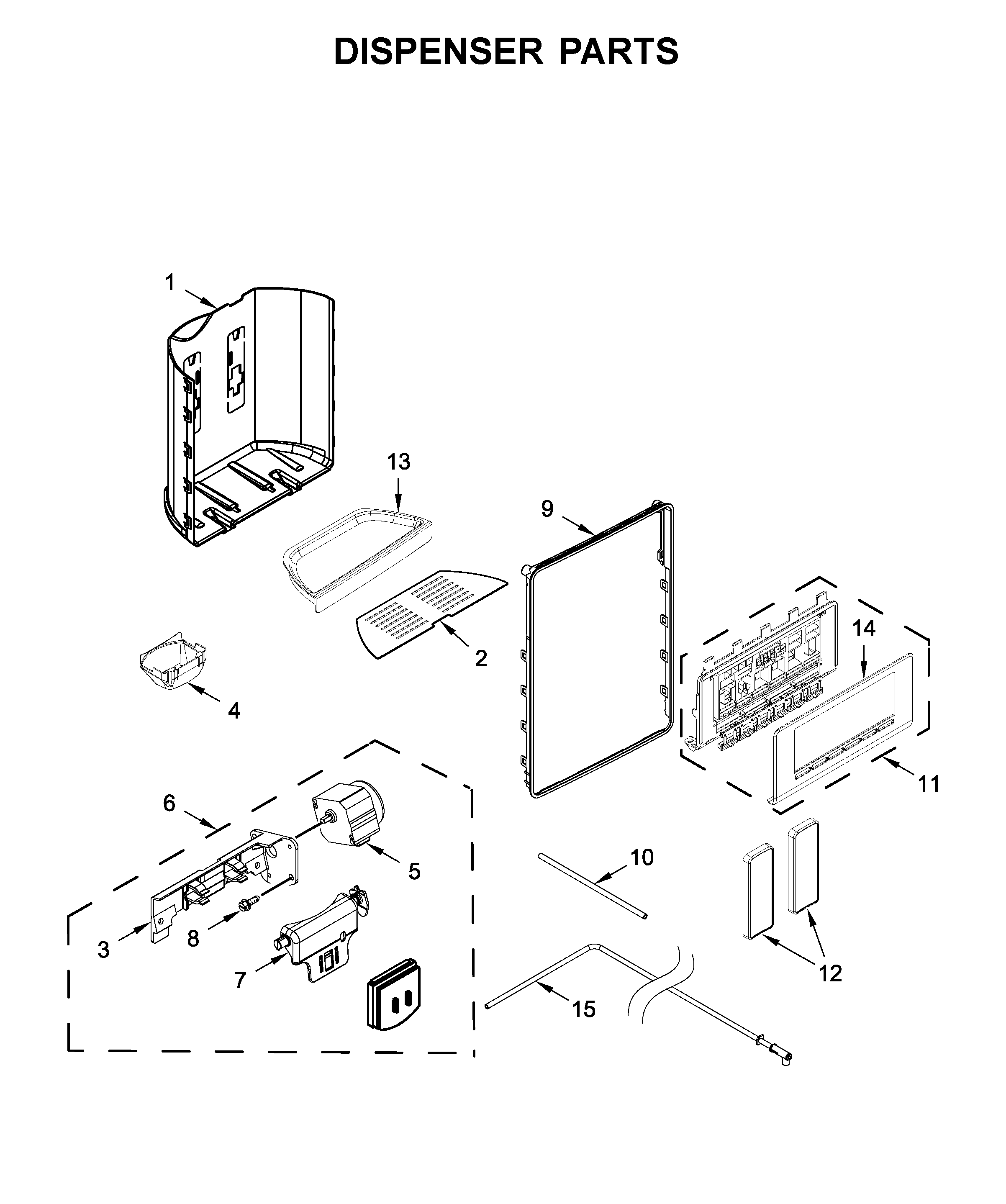 Whirlpool WRSA88FIHN00 dispenser parts diagram