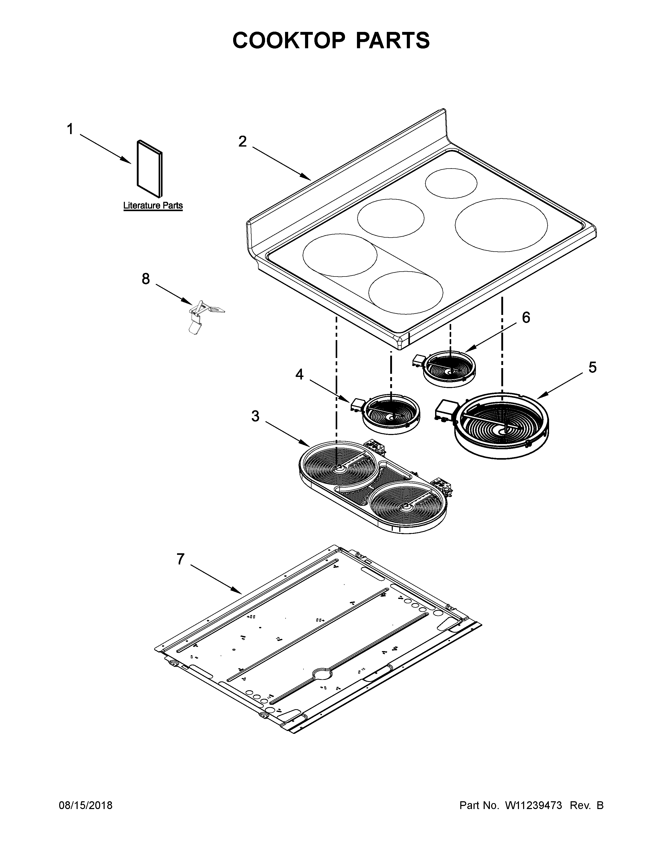 Maytag YMET8800FZ01 cooktop parts diagram